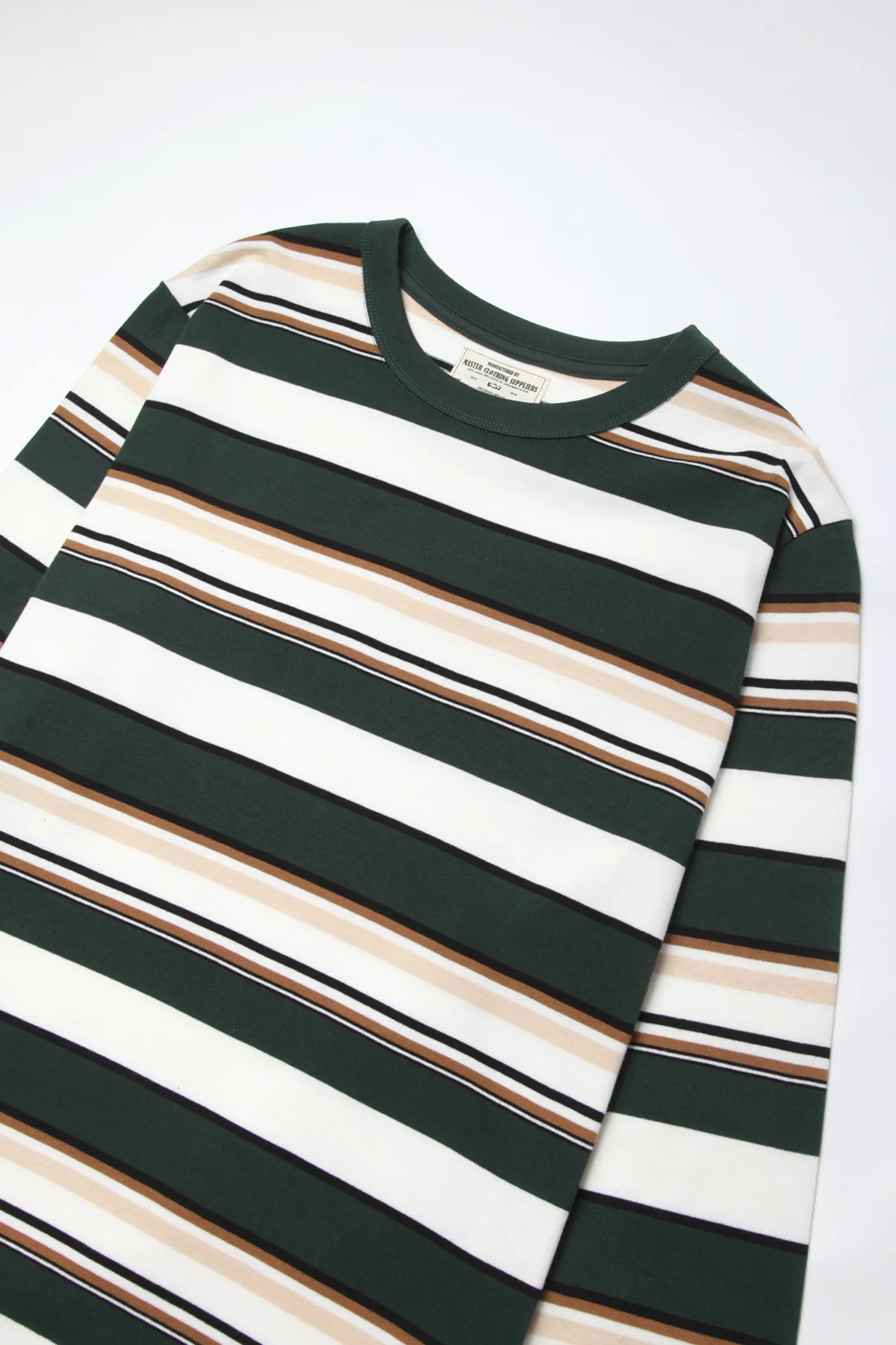 Okonkwo MFG - Long Sleeve Striped Tee - Green/White - Image 5