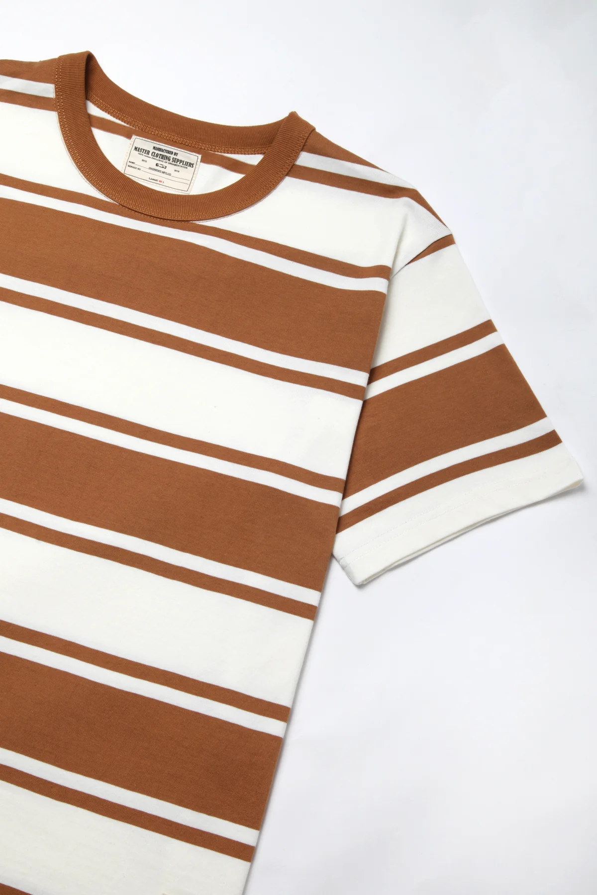 Okonkwo MFG - Short Sleeve Striped Tee - Brown/White - Image 2