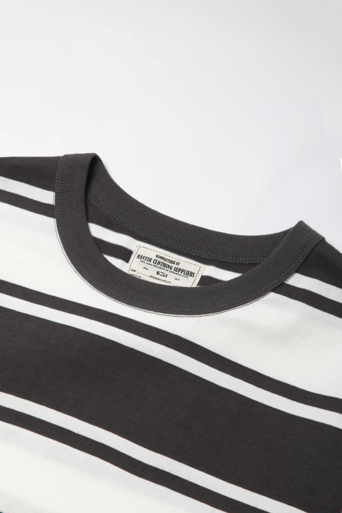 Okonkwo MFG - Short Sleeve Striped Tee - Grey/White - Image 3