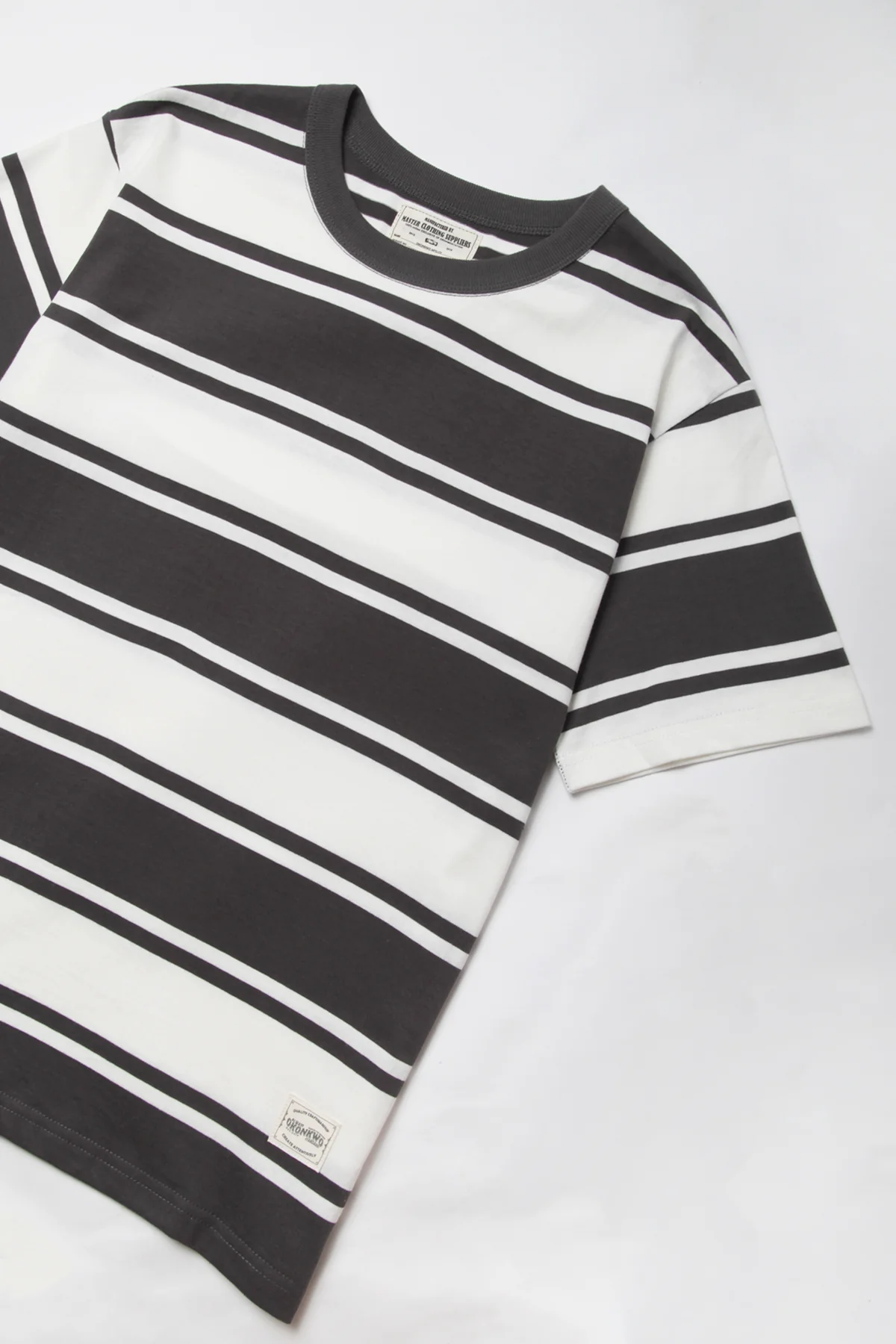 Okonkwo MFG - Short Sleeve Striped Tee - Grey/White - Image 5