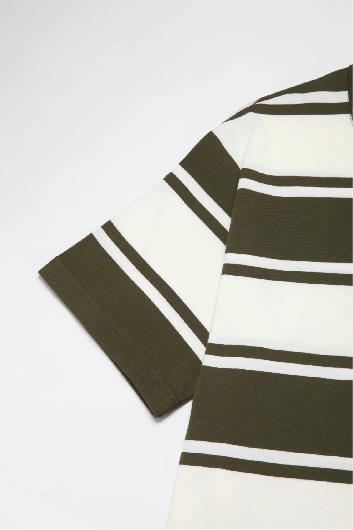 Okonkwo MFG - Short Sleeve Striped Tee - Olive/White - Image 4