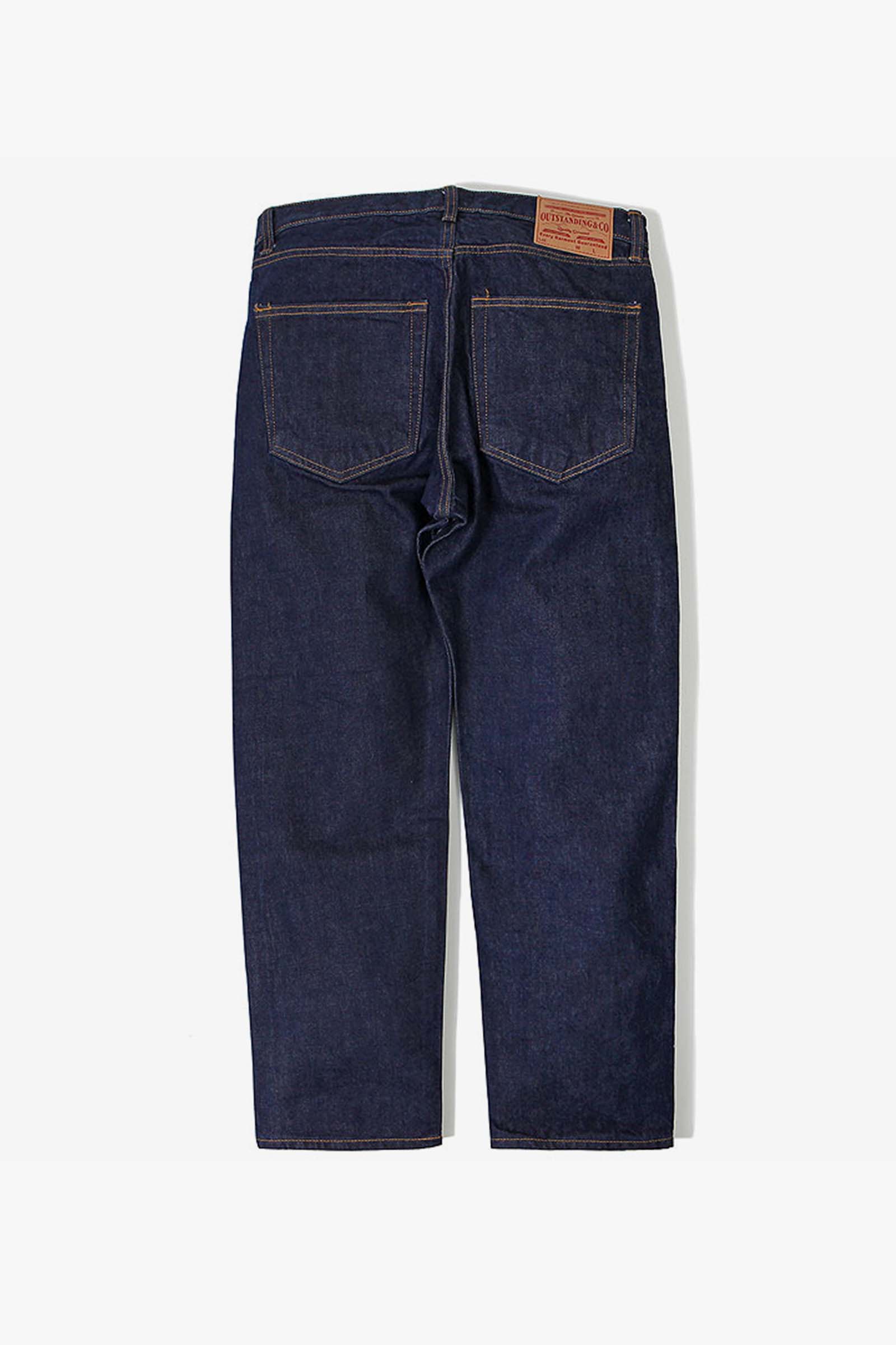 Outstanding & Co. - Tapered Washed Jeans - Indigo - Image 8