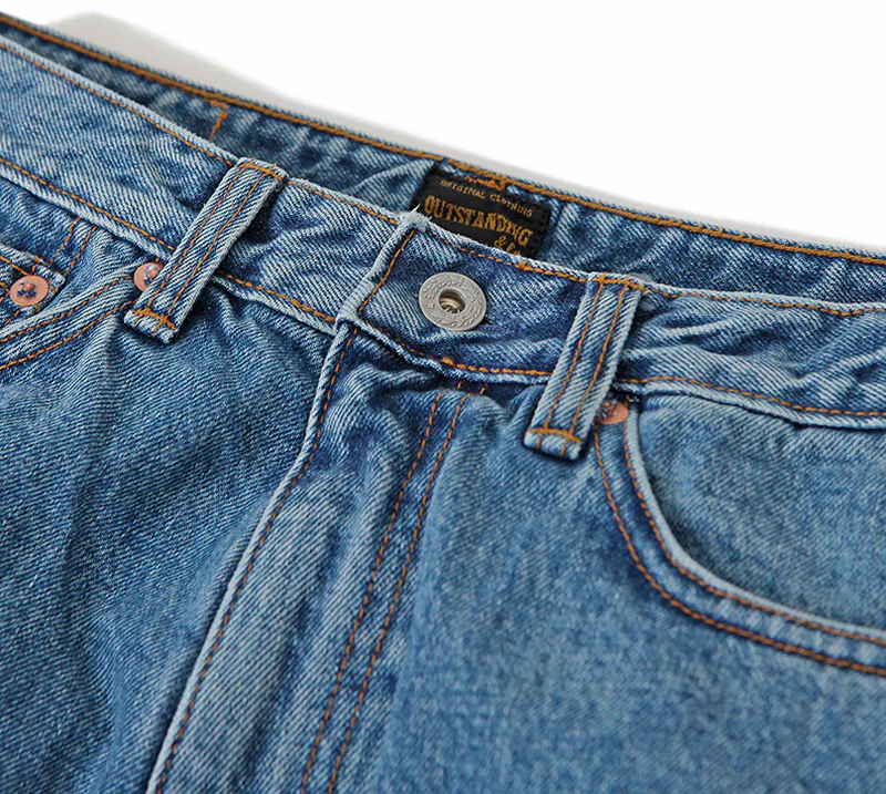Outstanding & Co. - Tapered Washed Jeans - Light Blue - Image 4
