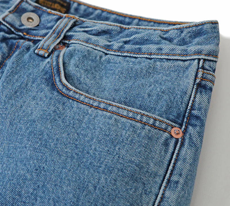 Outstanding & Co. - Tapered Washed Jeans - Light Blue - Image 5