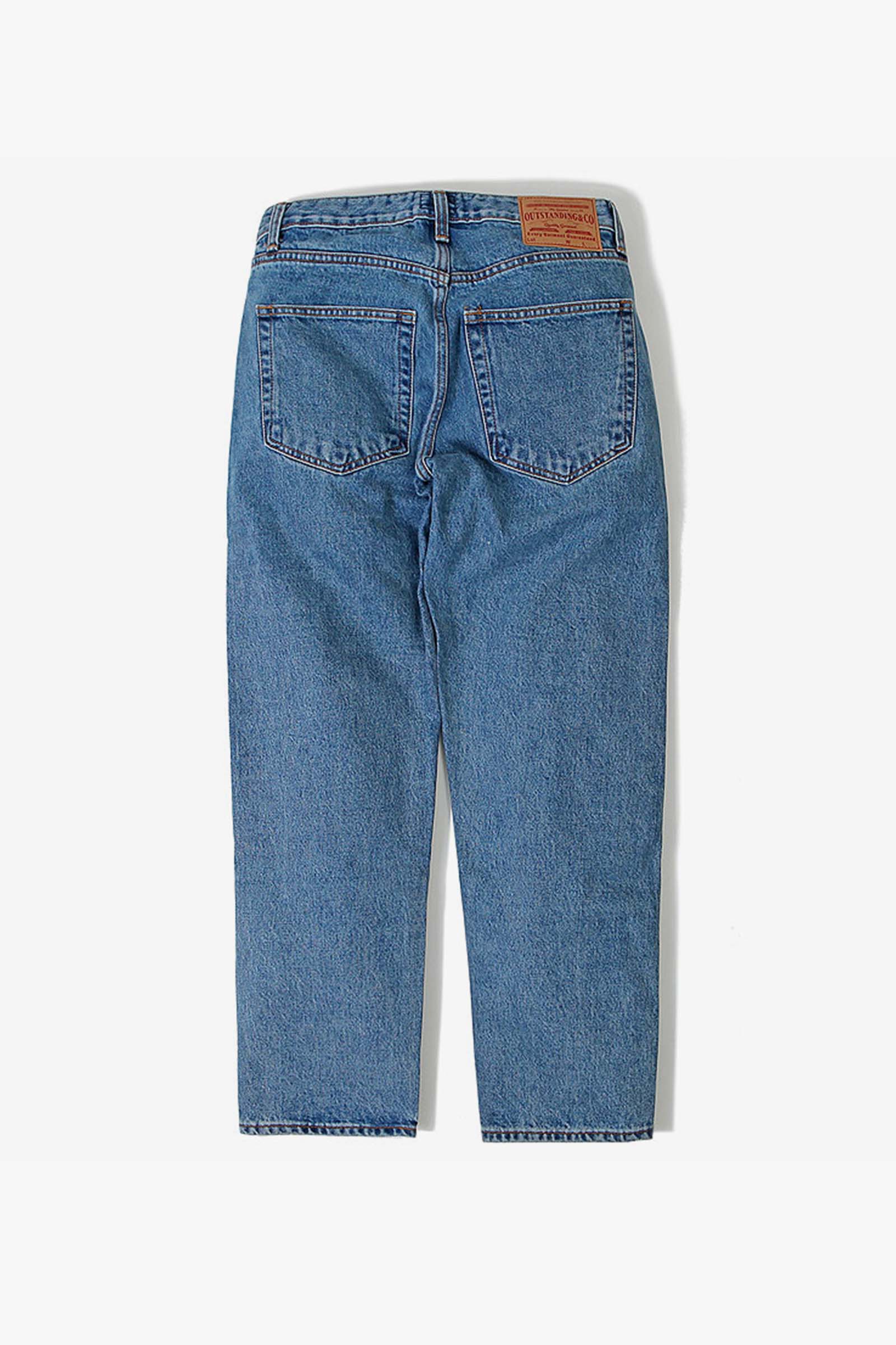 Outstanding & Co. - Tapered Washed Jeans - Light Blue - Image 7