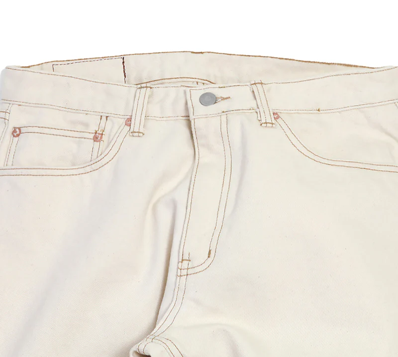 Outstanding & Co. - Tapered Washed Jeans - Oatmeal - Image 4