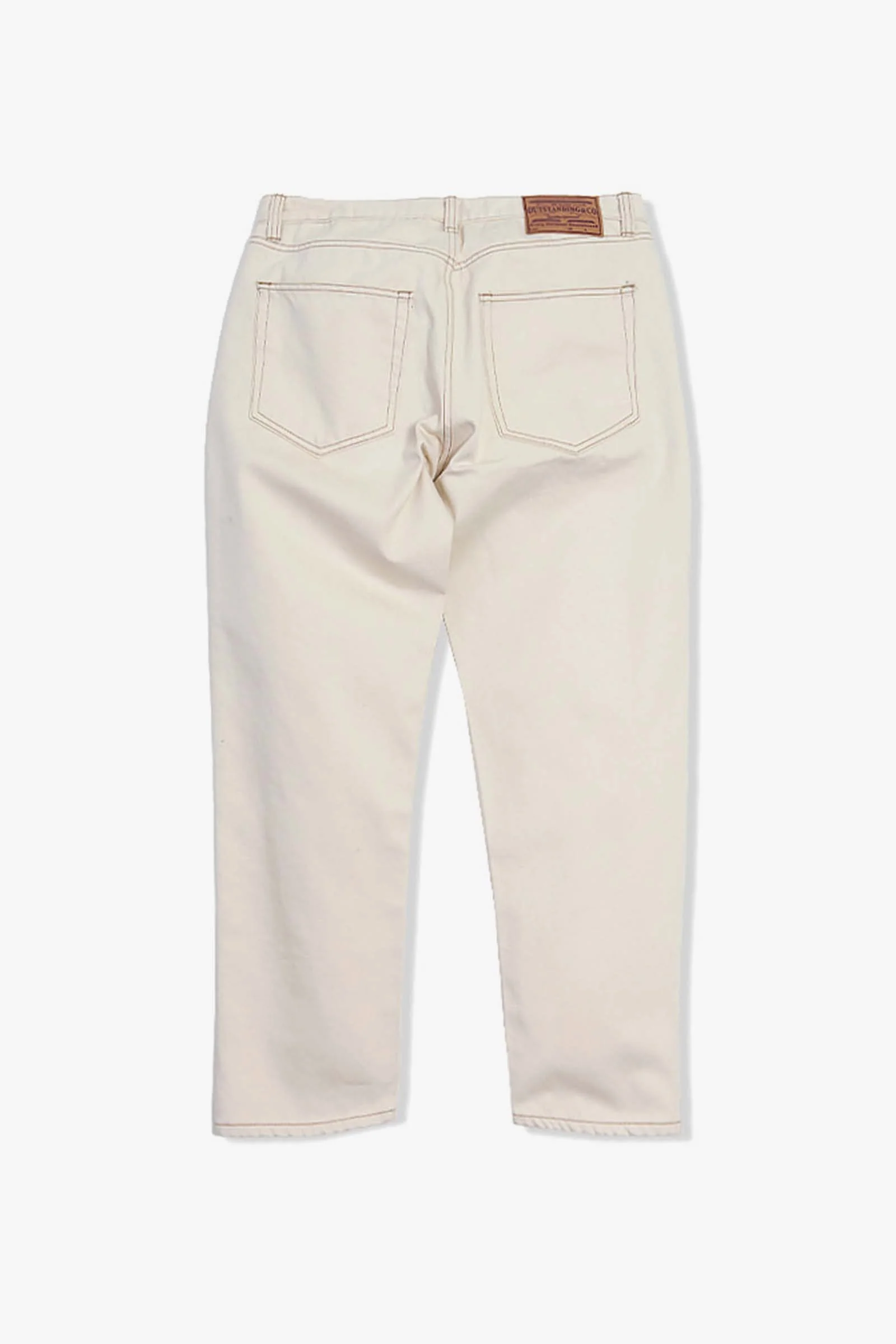 Outstanding & Co. - Tapered Washed Jeans - Oatmeal - Image 6