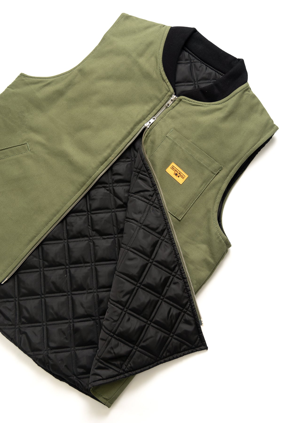 Service Works - Padded Work Vest Jacket - Olive - Image 2