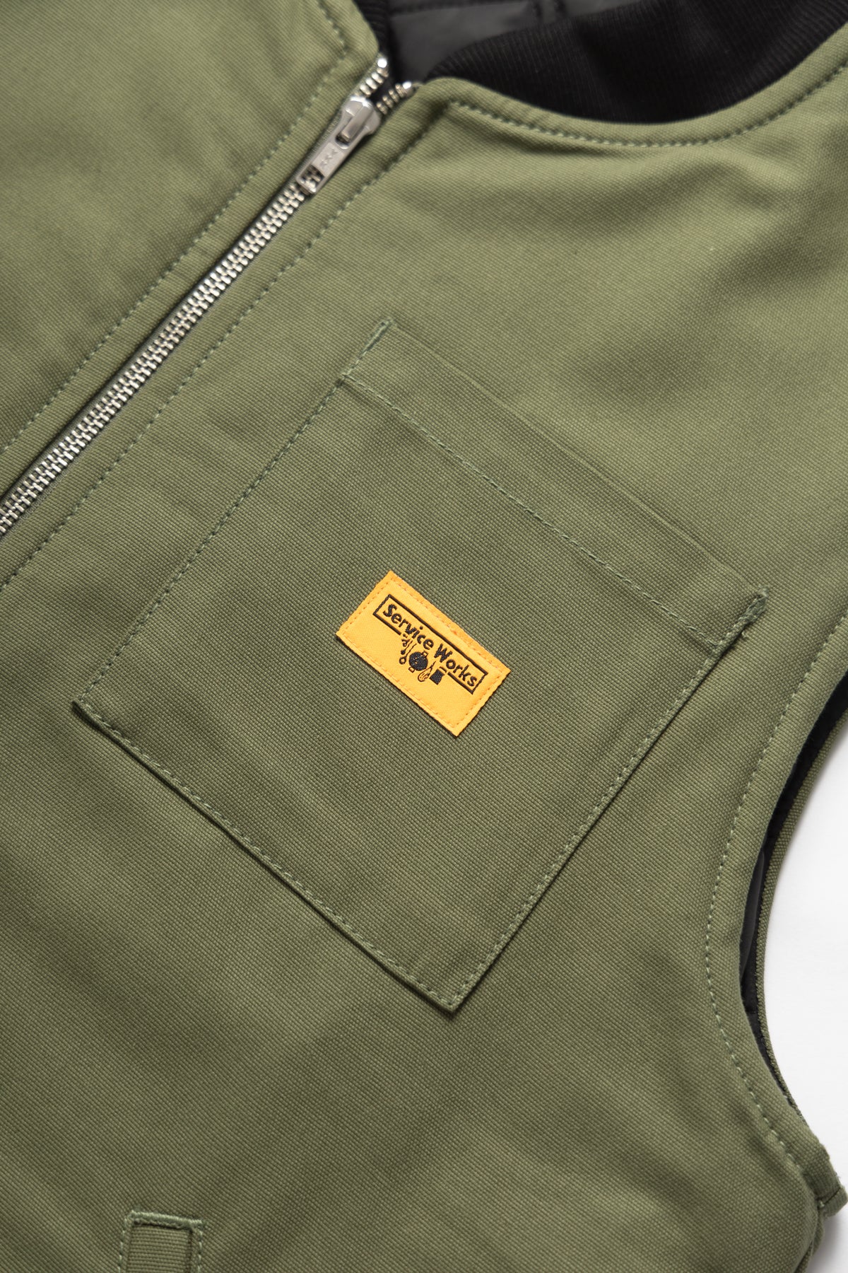 Service Works - Padded Work Vest Jacket - Olive - Image 4