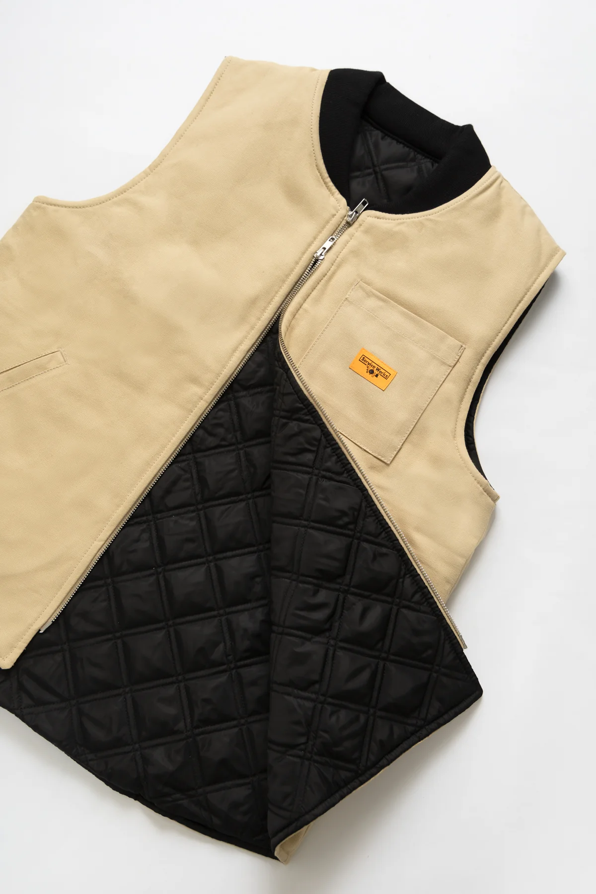 Service Works - Padded Work Vest Jacket - Pale Khaki - Image 2