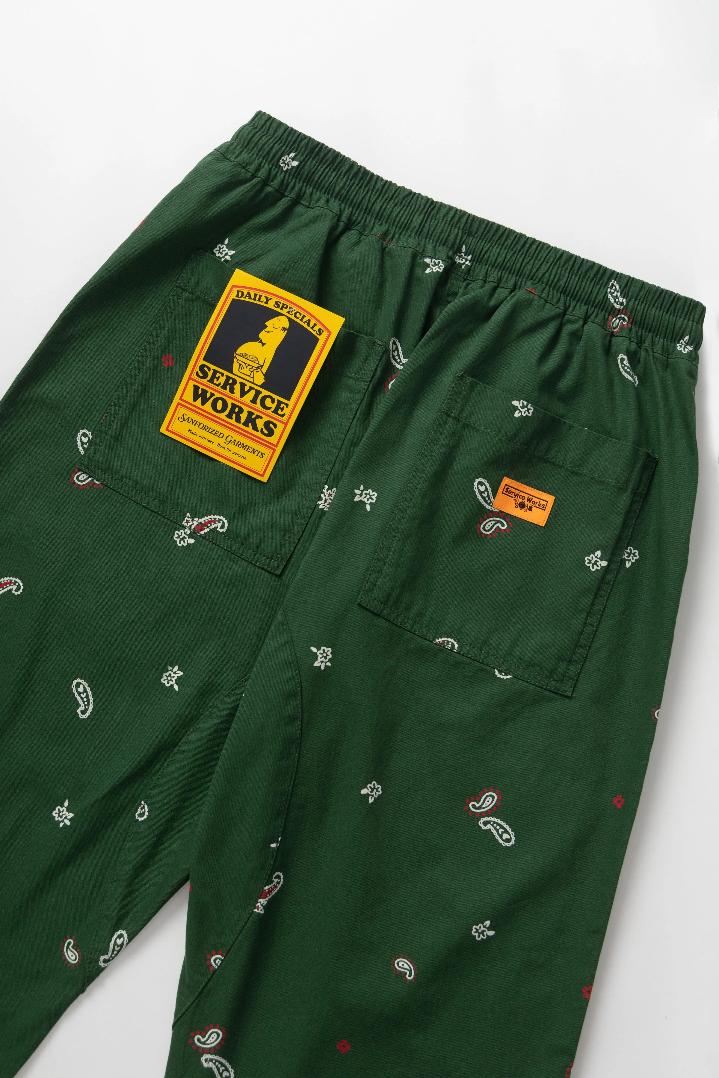 Service Works - Paisley Chef Pants - Forest - Image 4