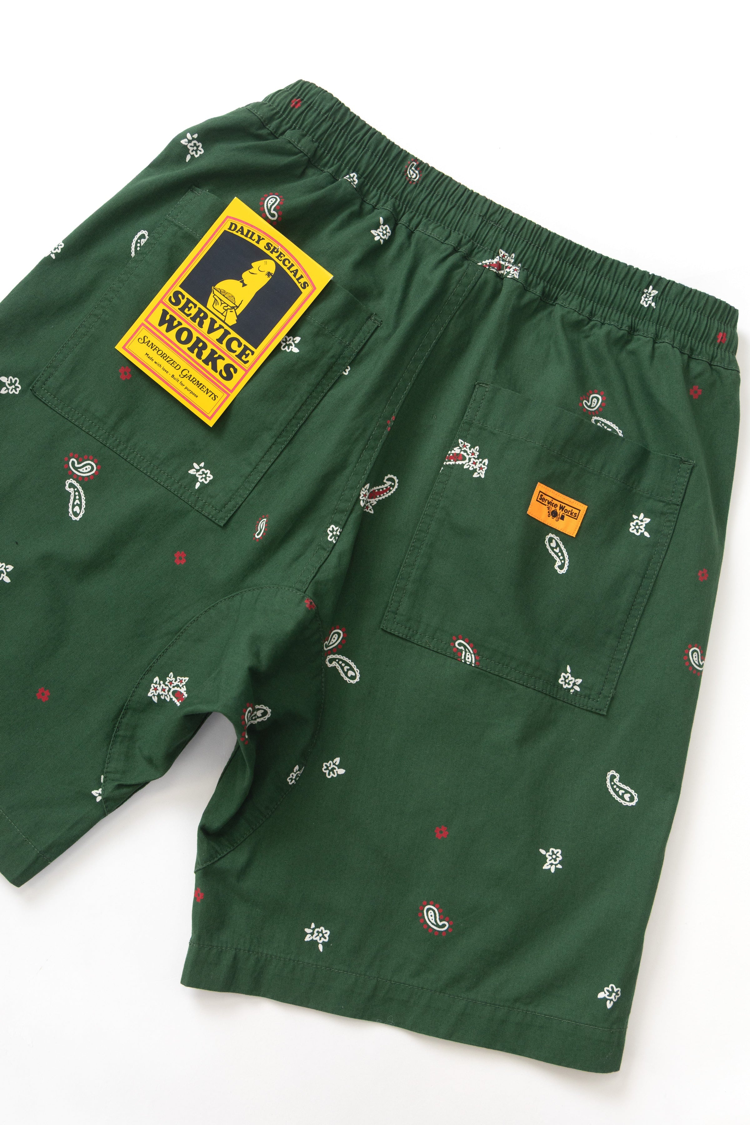 Service Works - Paisley Chef Shorts - Forest - Image 4