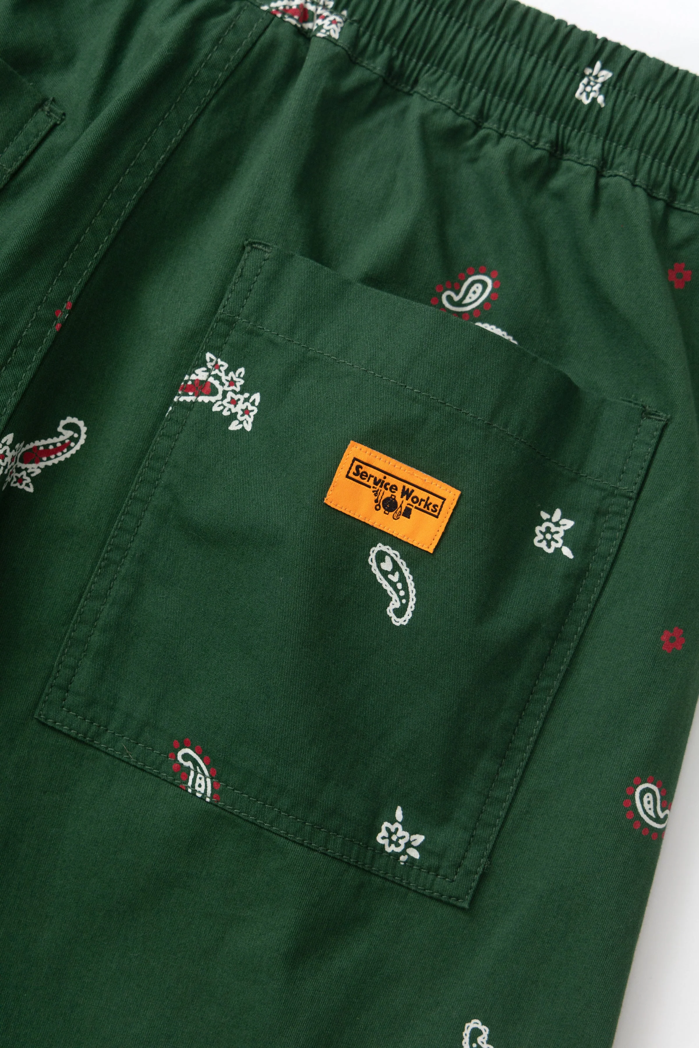 Service Works - Paisley Chef Shorts - Forest - Image 5