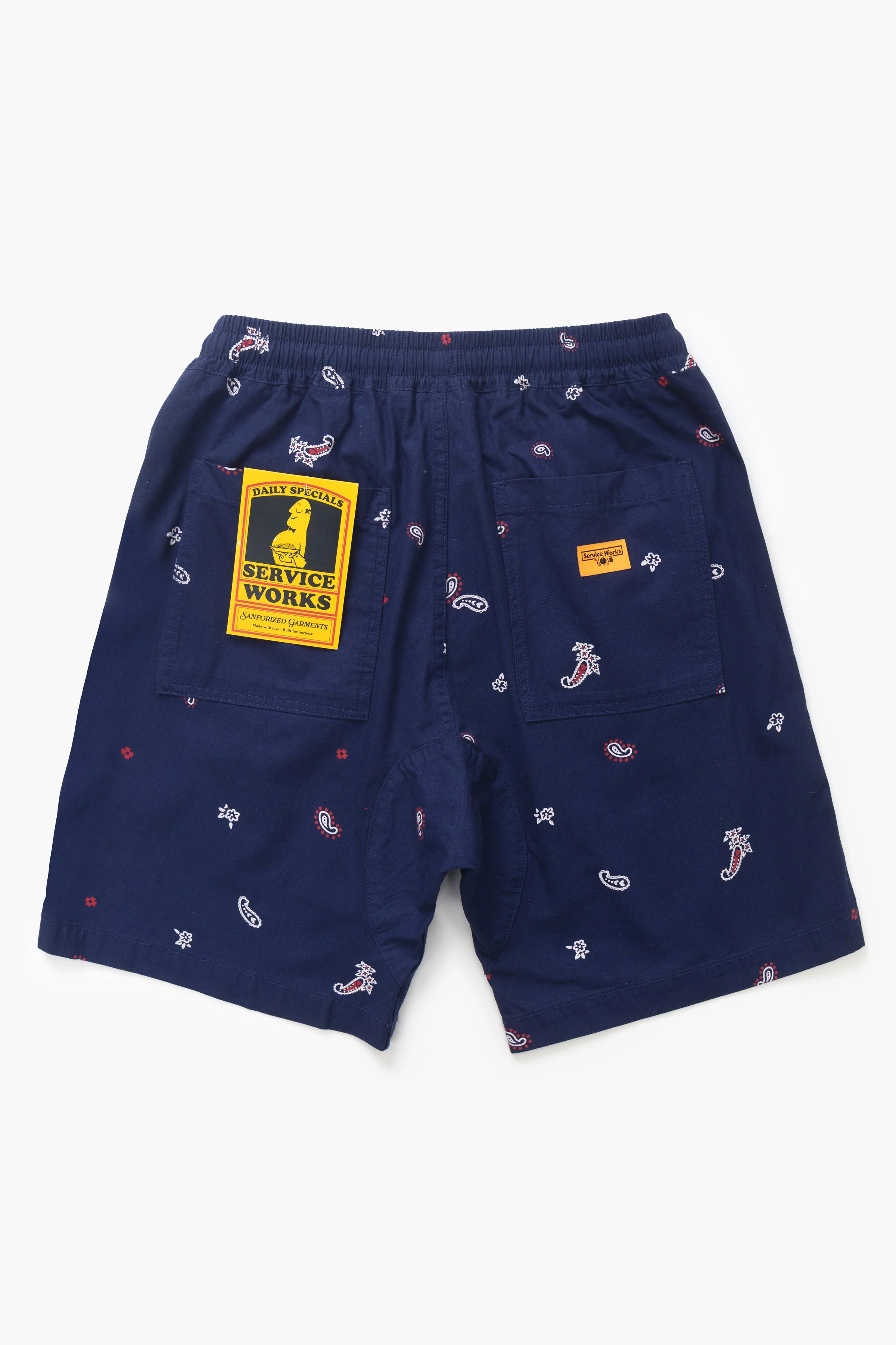Service Works - Paisley Chef Shorts - Royal - Image 6