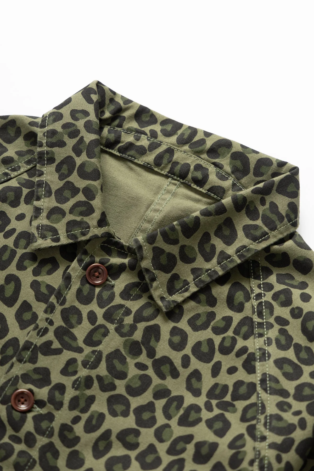 Service Works - Patterned Front Of House Jacket - Green Leopard - Image 4
