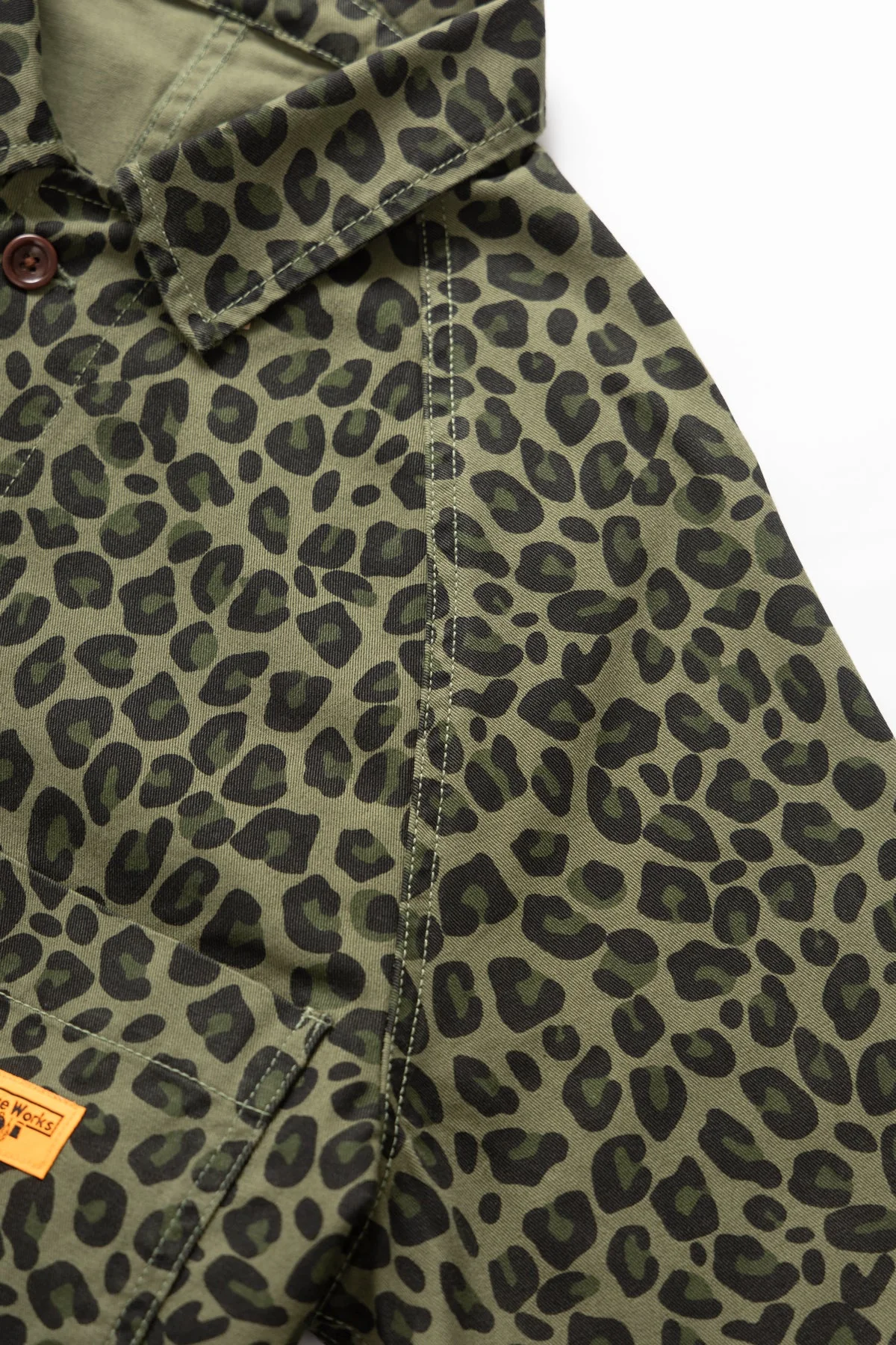 Service Works - Patterned Front Of House Jacket - Green Leopard - Image 5