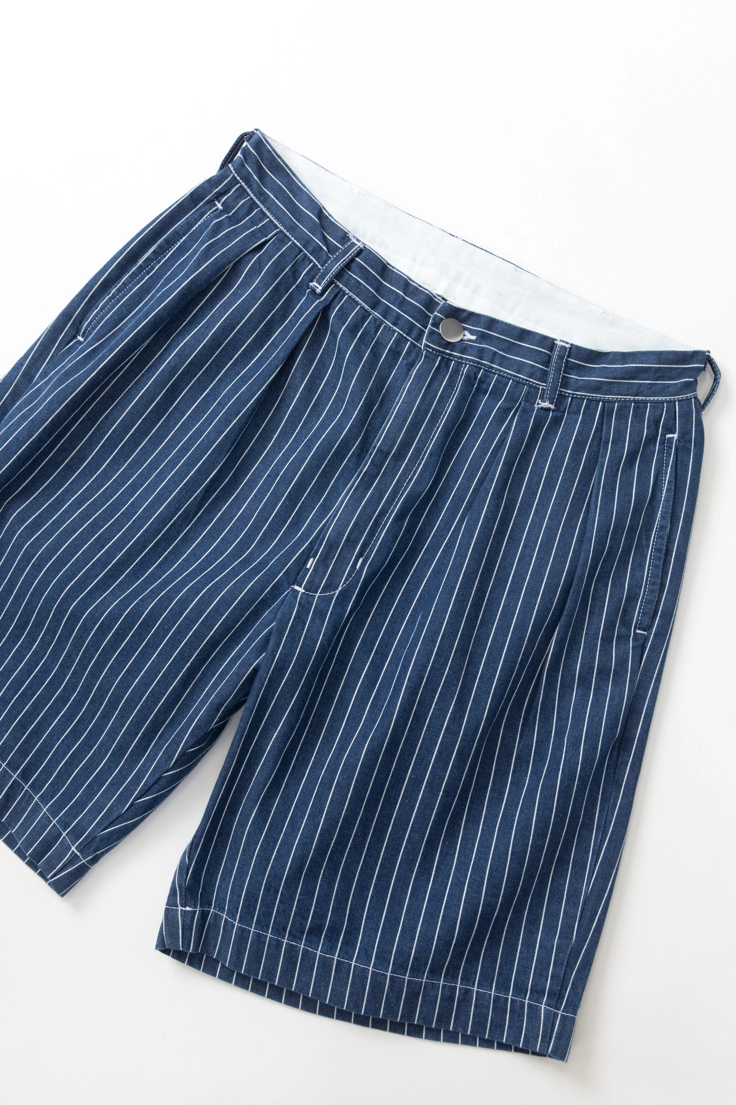 Service Works - Pinstripe Denim Part Timer Shorts - Indigo - Image 2