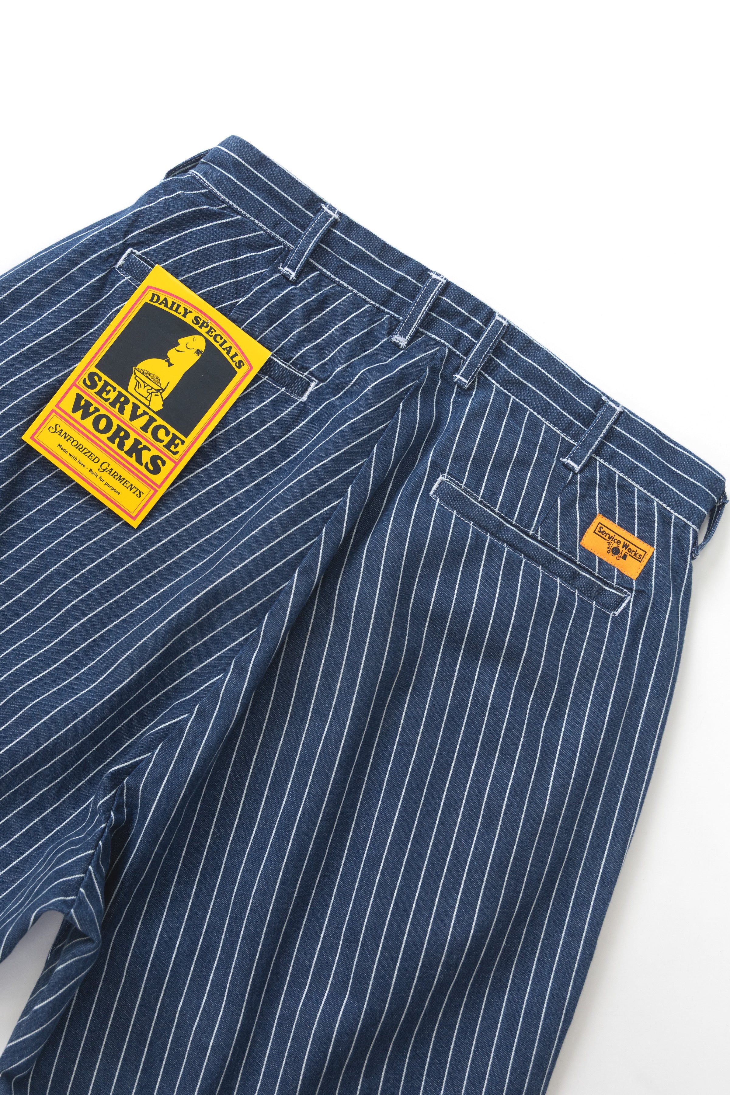 Service Works - Pinstripe Denim Part Timer Shorts - Indigo - Image 4