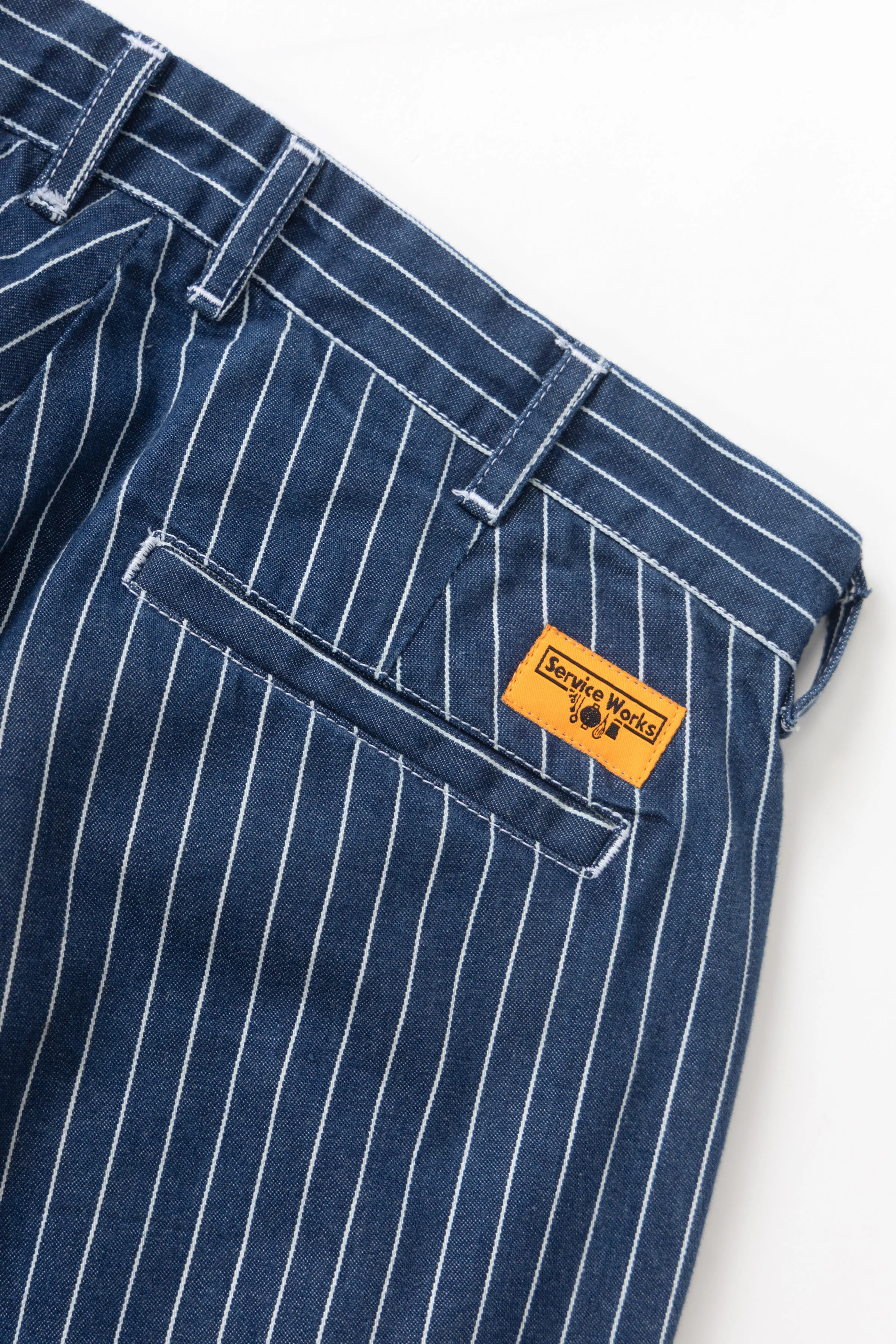 Service Works - Pinstripe Denim Part Timer Shorts - Indigo - Image 5