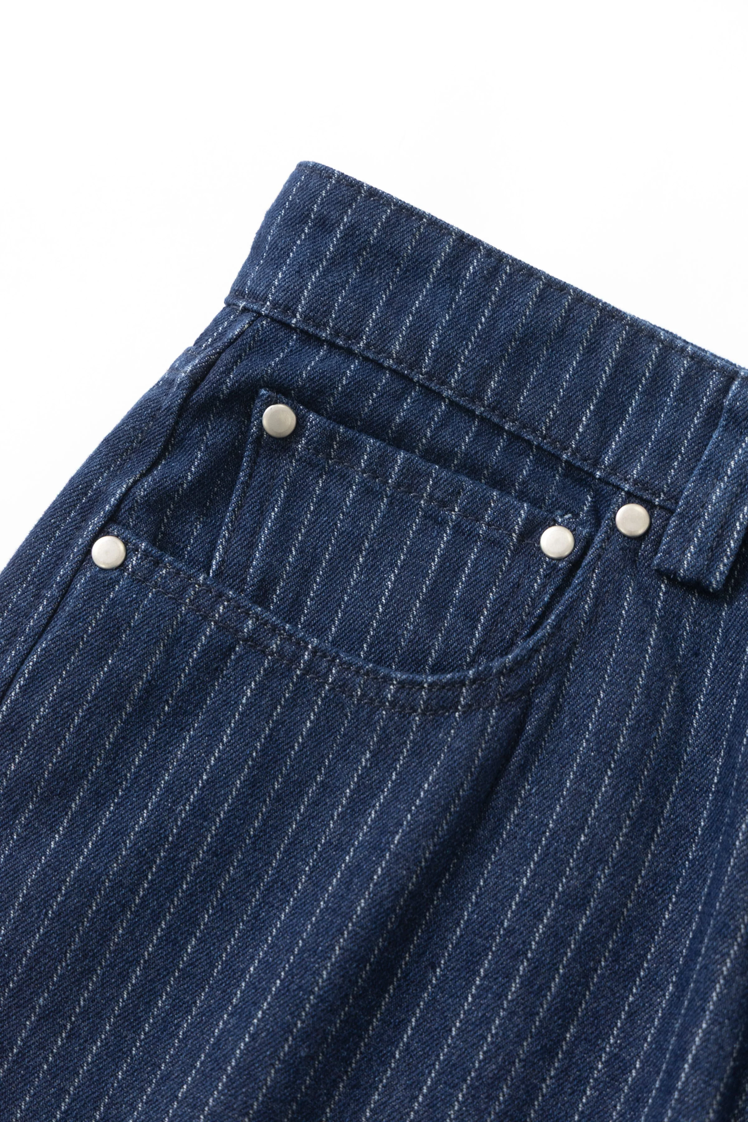 Pompeii - 5-Pocket Denim Jean - Striped Navy - Image 3