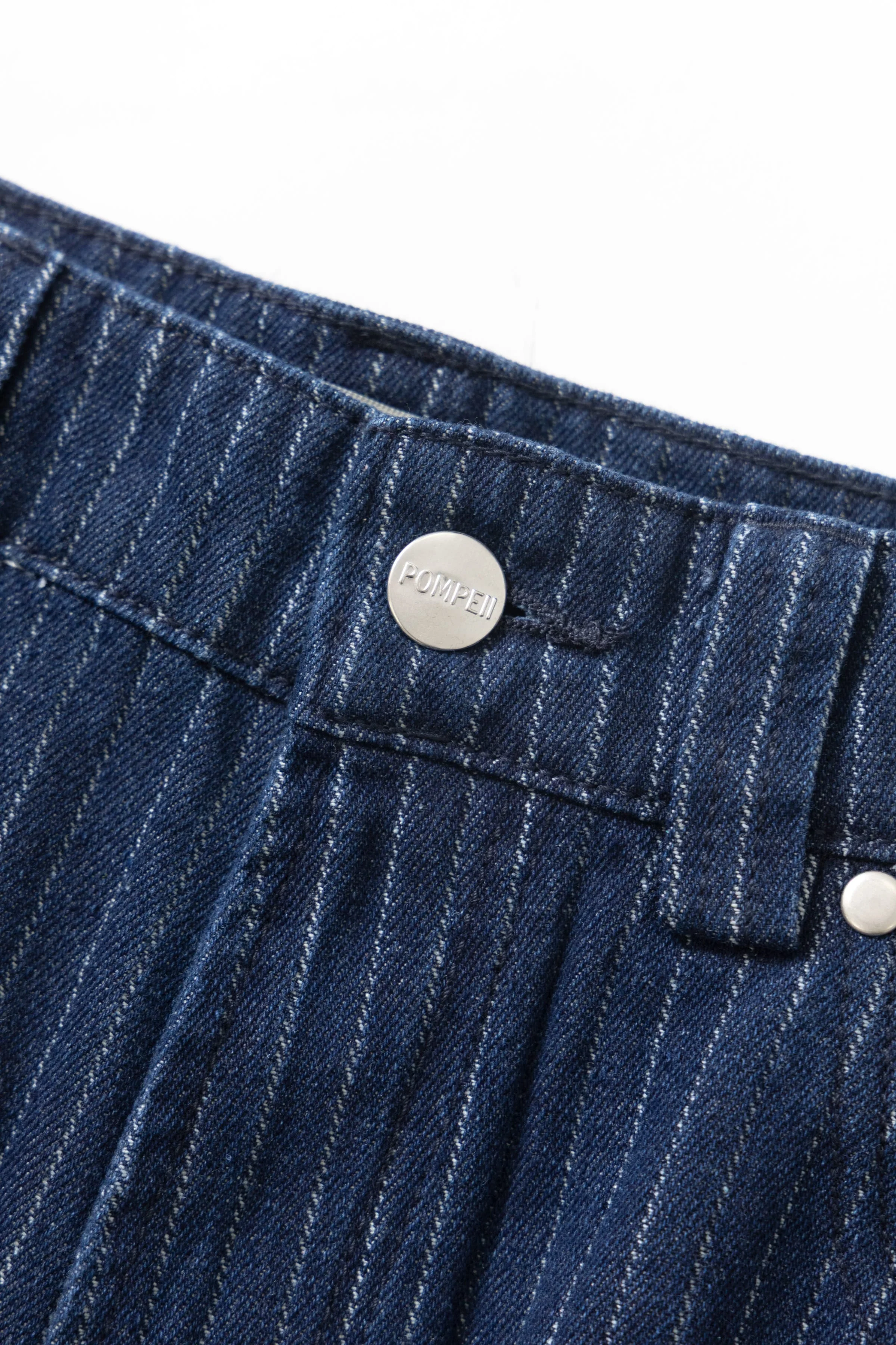 Pompeii - 5-Pocket Denim Jean - Striped Navy - Image 4