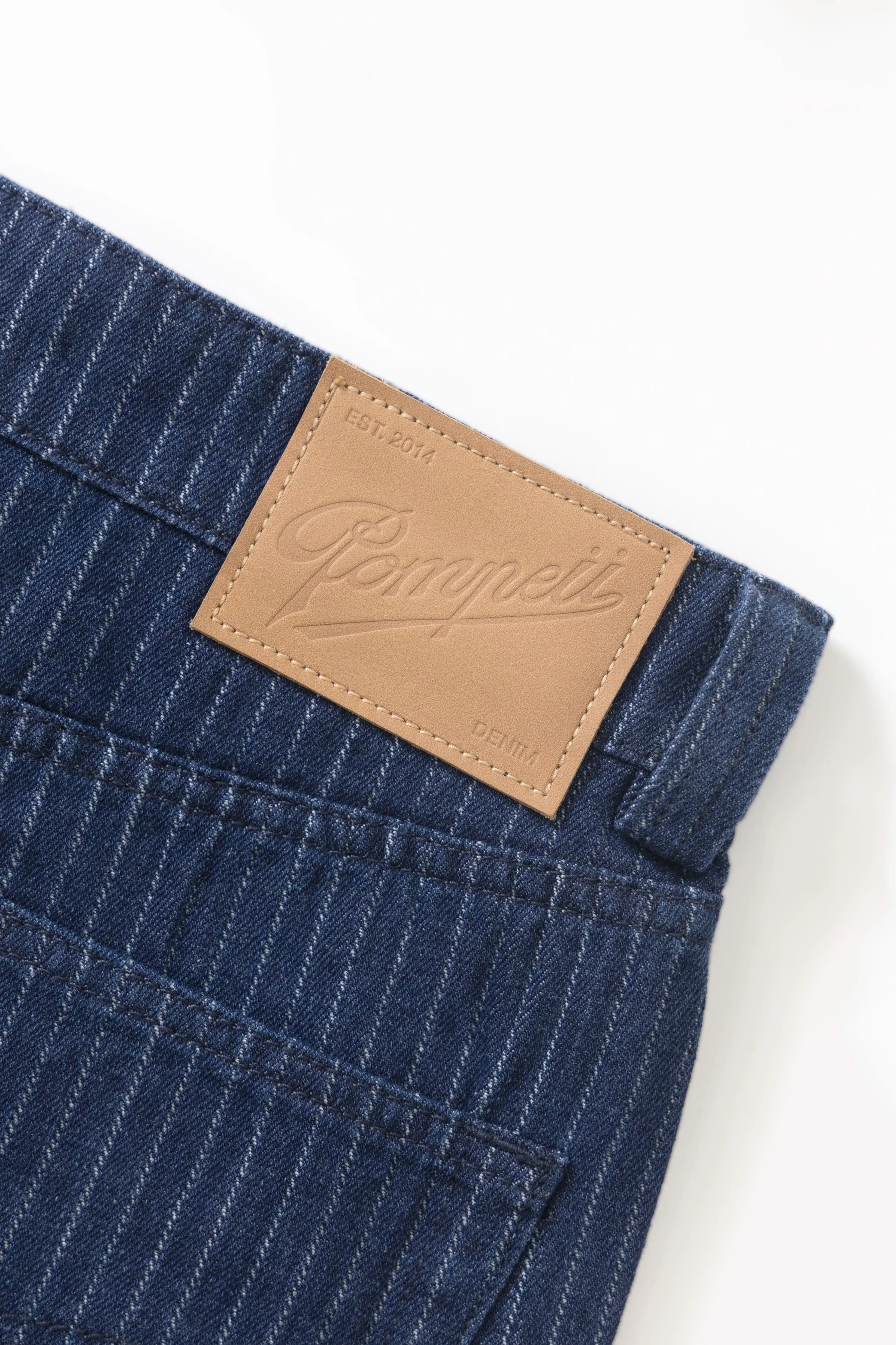 Pompeii - 5-Pocket Denim Jean - Striped Navy - Image 7