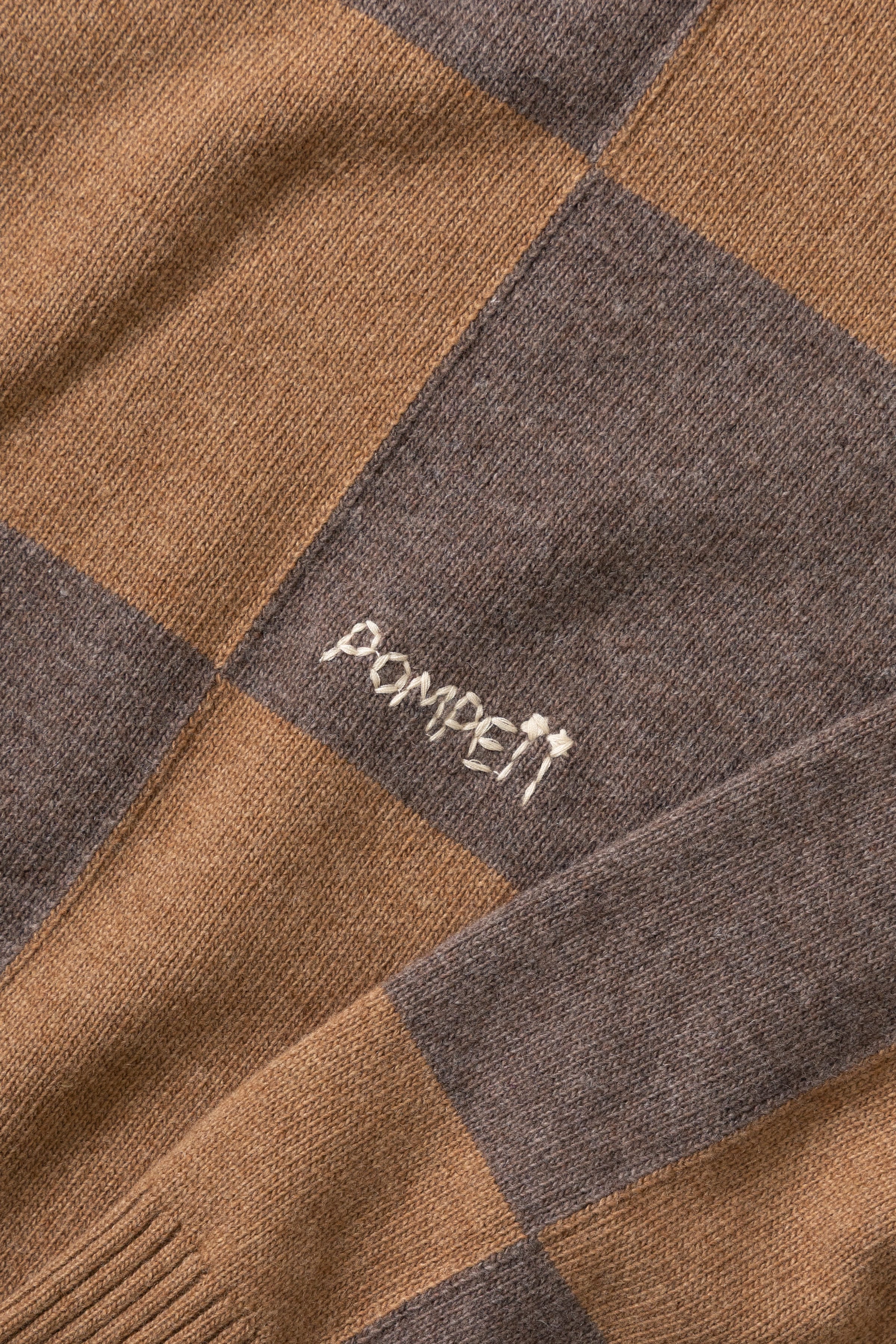 Pompeii - Checked Cardigan Polo - Dark Chocolate - Image 7