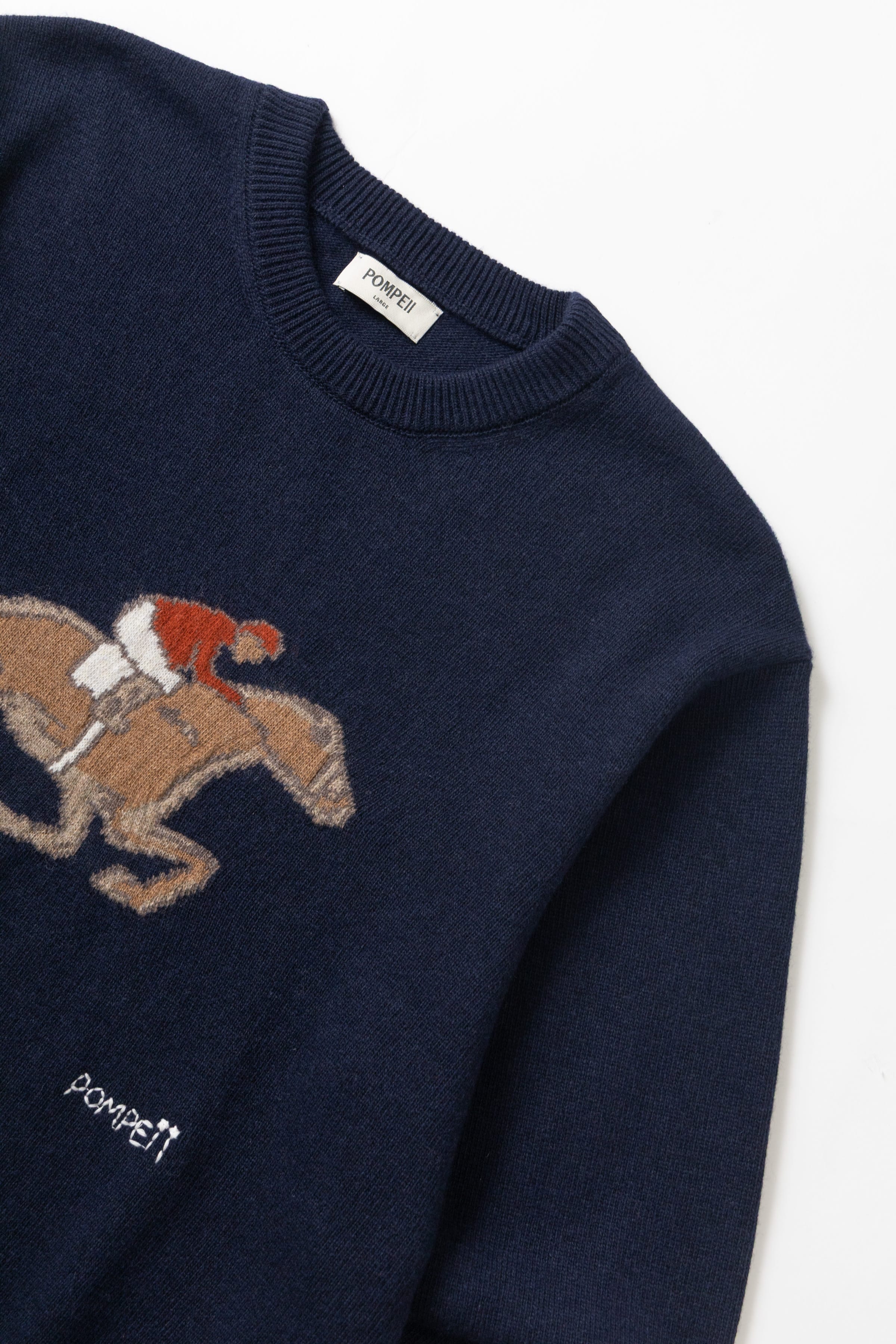 Pompeii - Equestrian Knit Sweater - Navy - Image 3