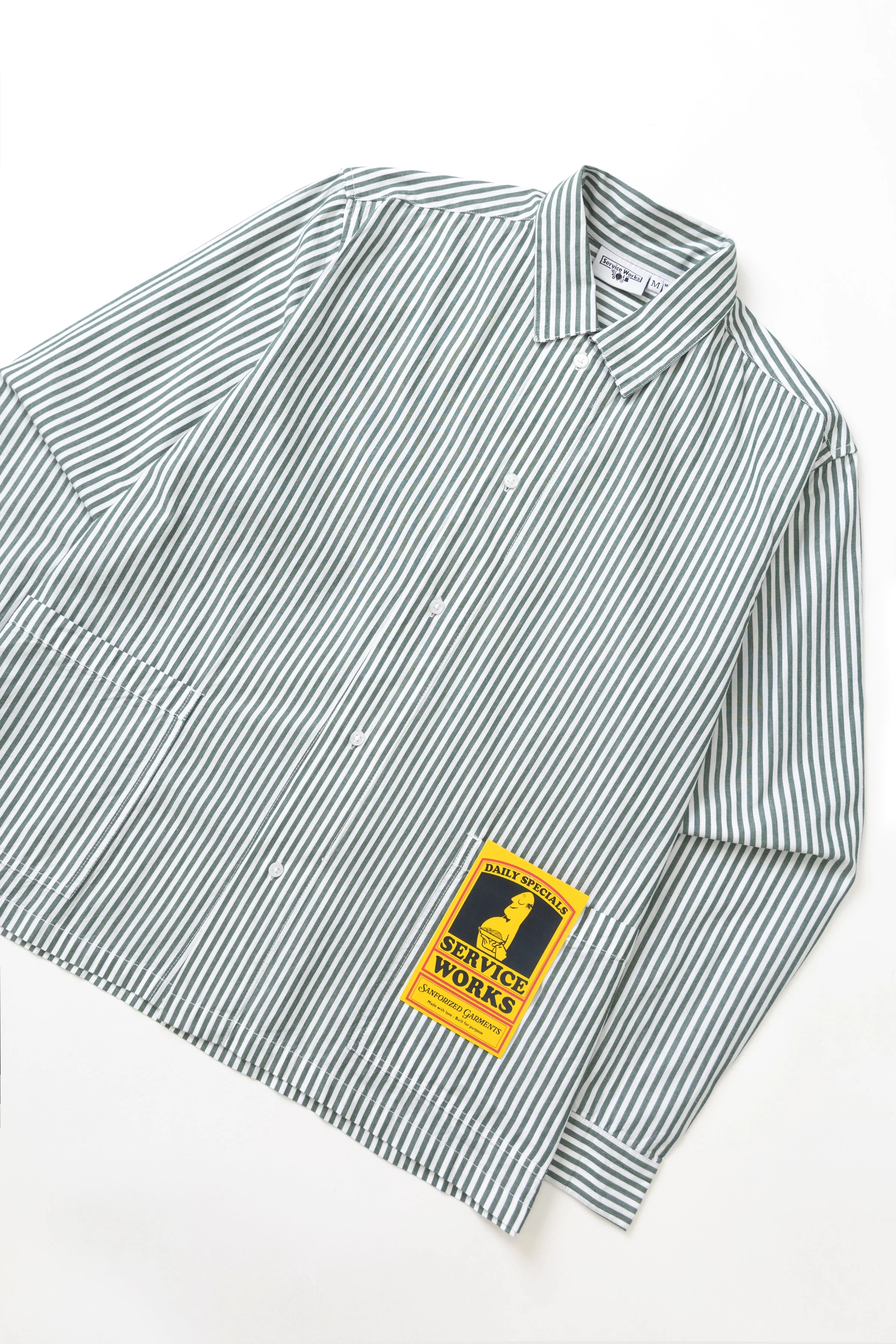 Service Works - Poplin Stripe Waiter Shirt - Forest - Image 3