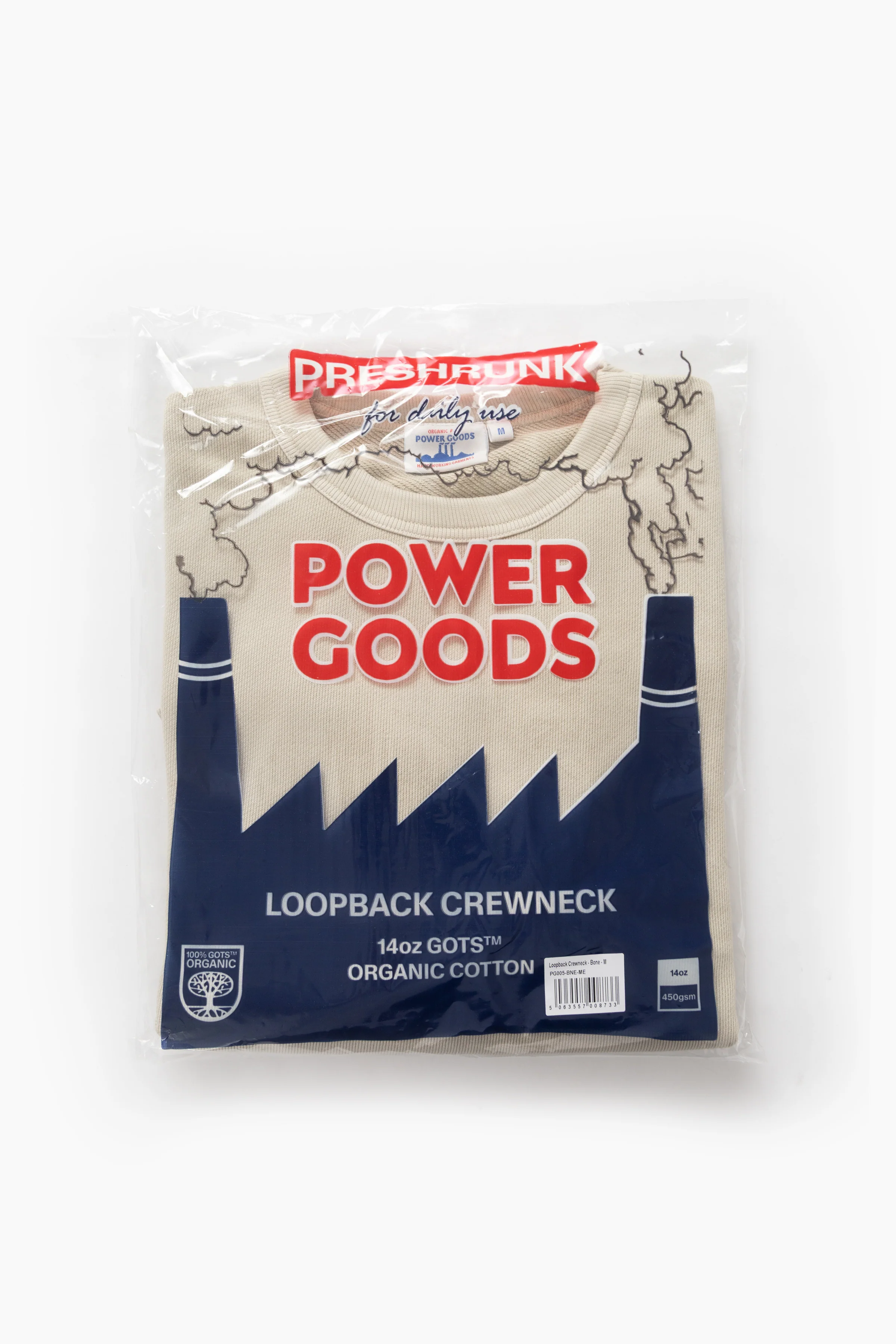 Power Goods - Loopback Crewneck - Bone - Image 7