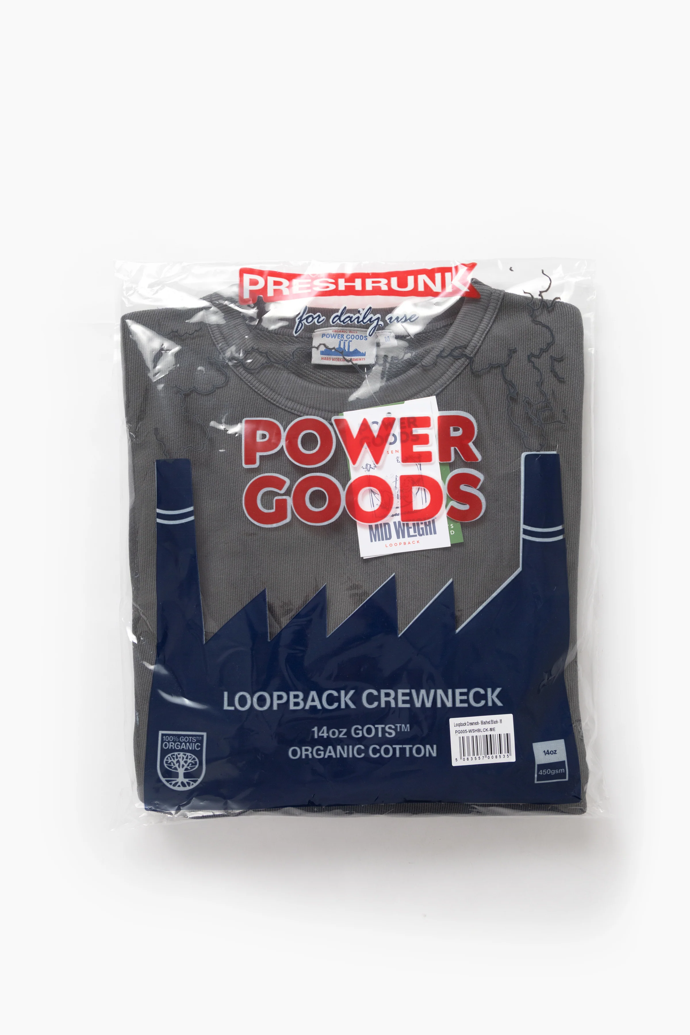 Power Goods - Loopback Crewneck - Washed Black - Image 6