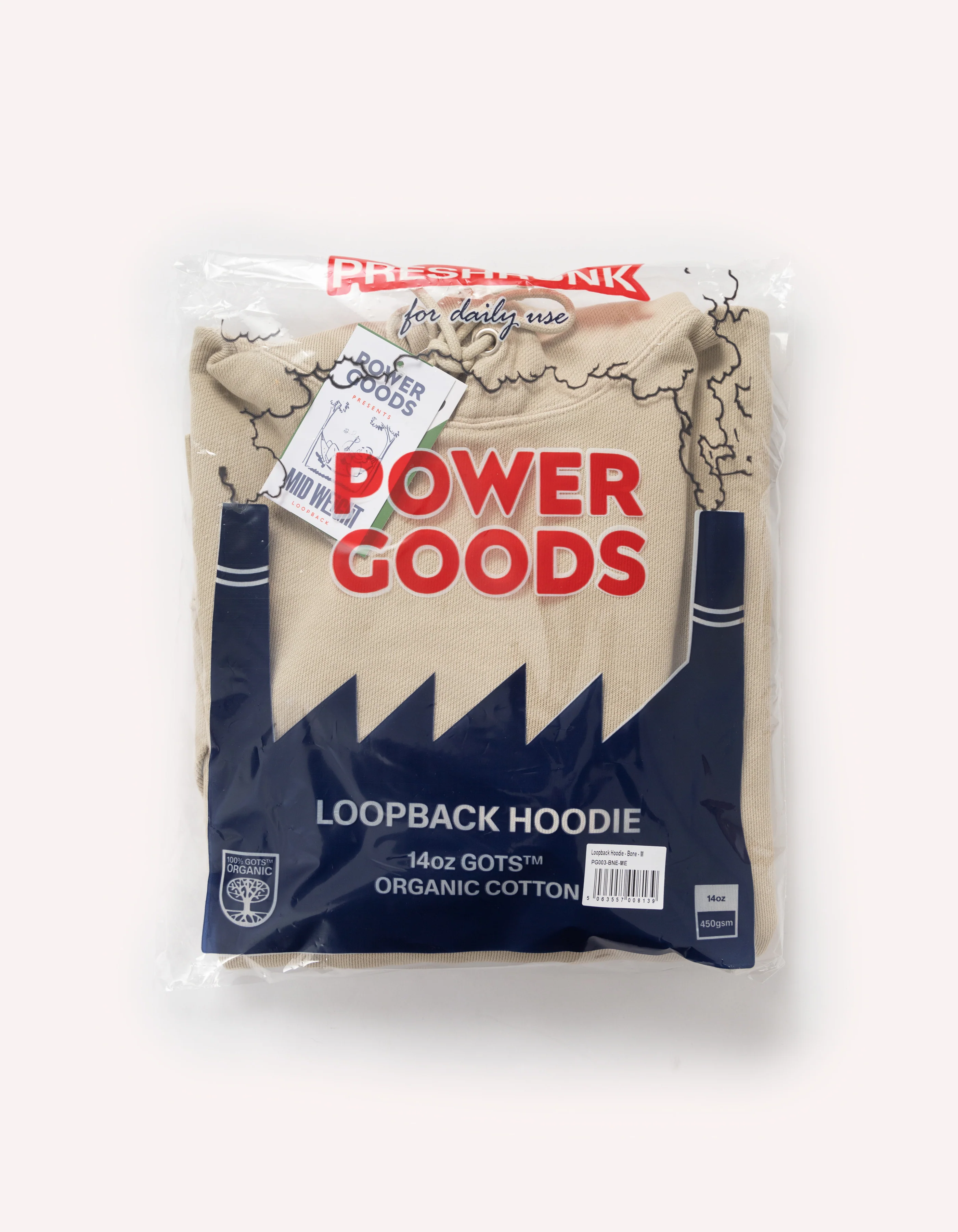 Power Goods - Loopback Hoodie - Bone - Image 8