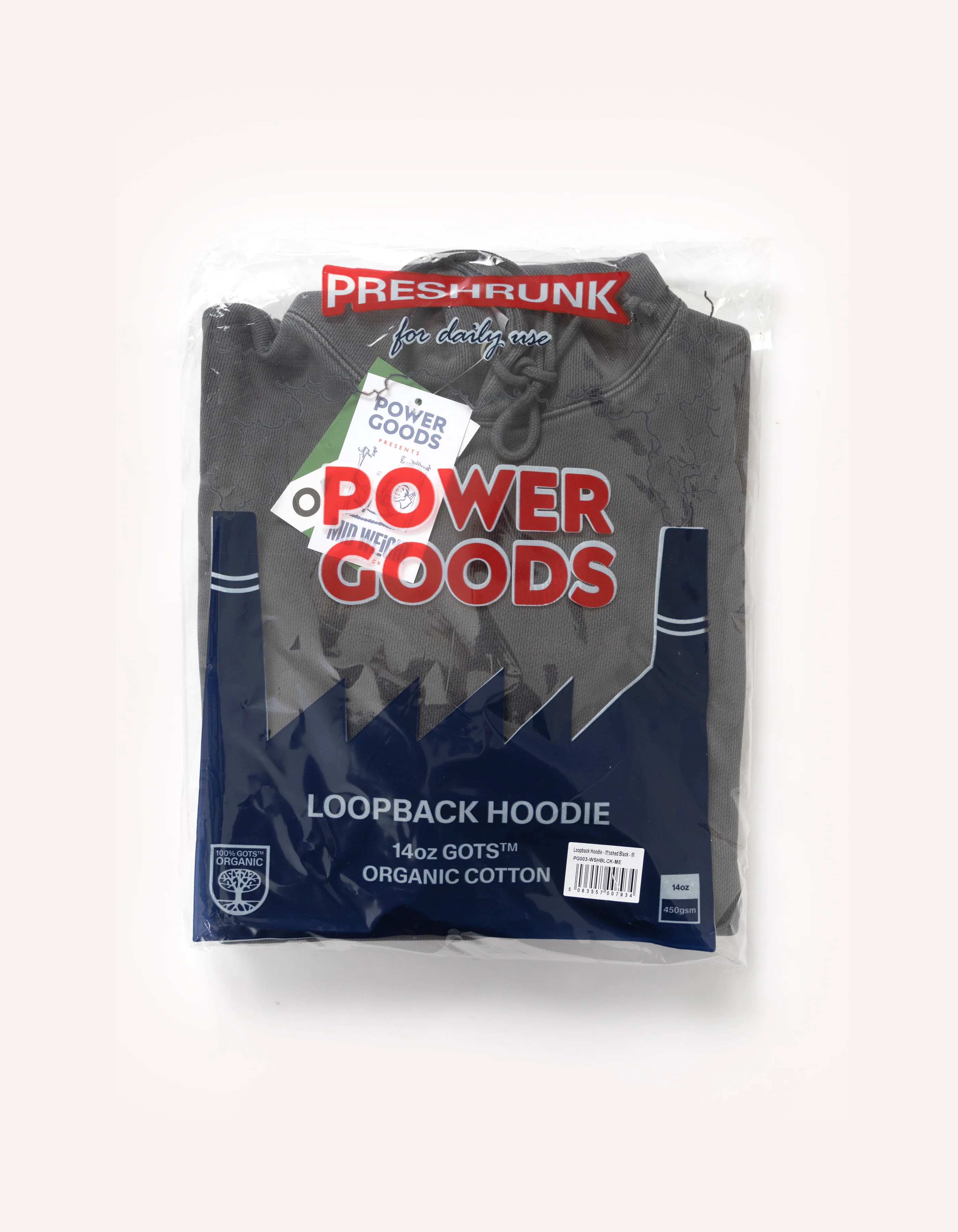 Power Goods - Loopback Hoodie - Washed Black - Image 8