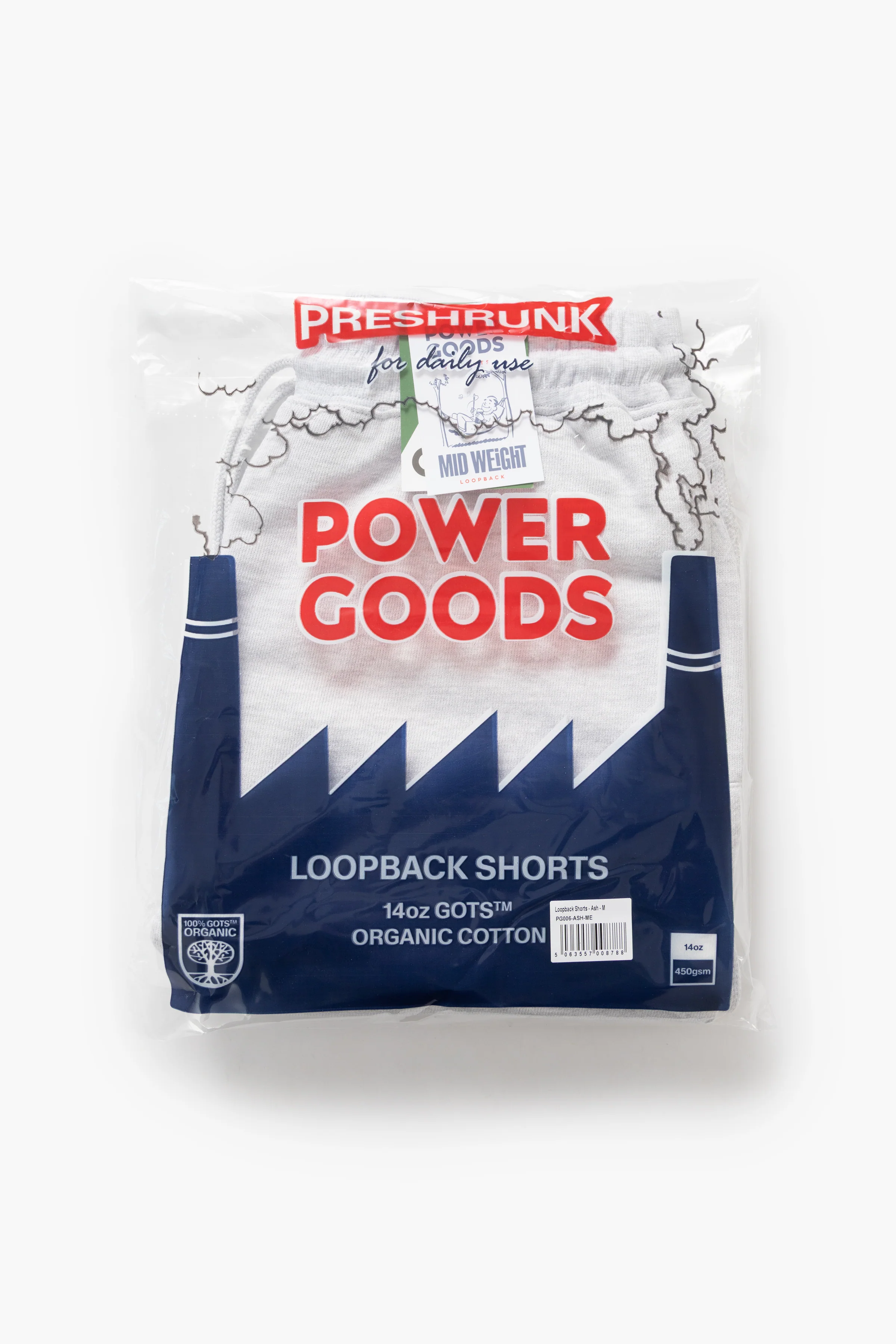 Power Goods - Loopback Sweat Shorts - Ash - Image 8