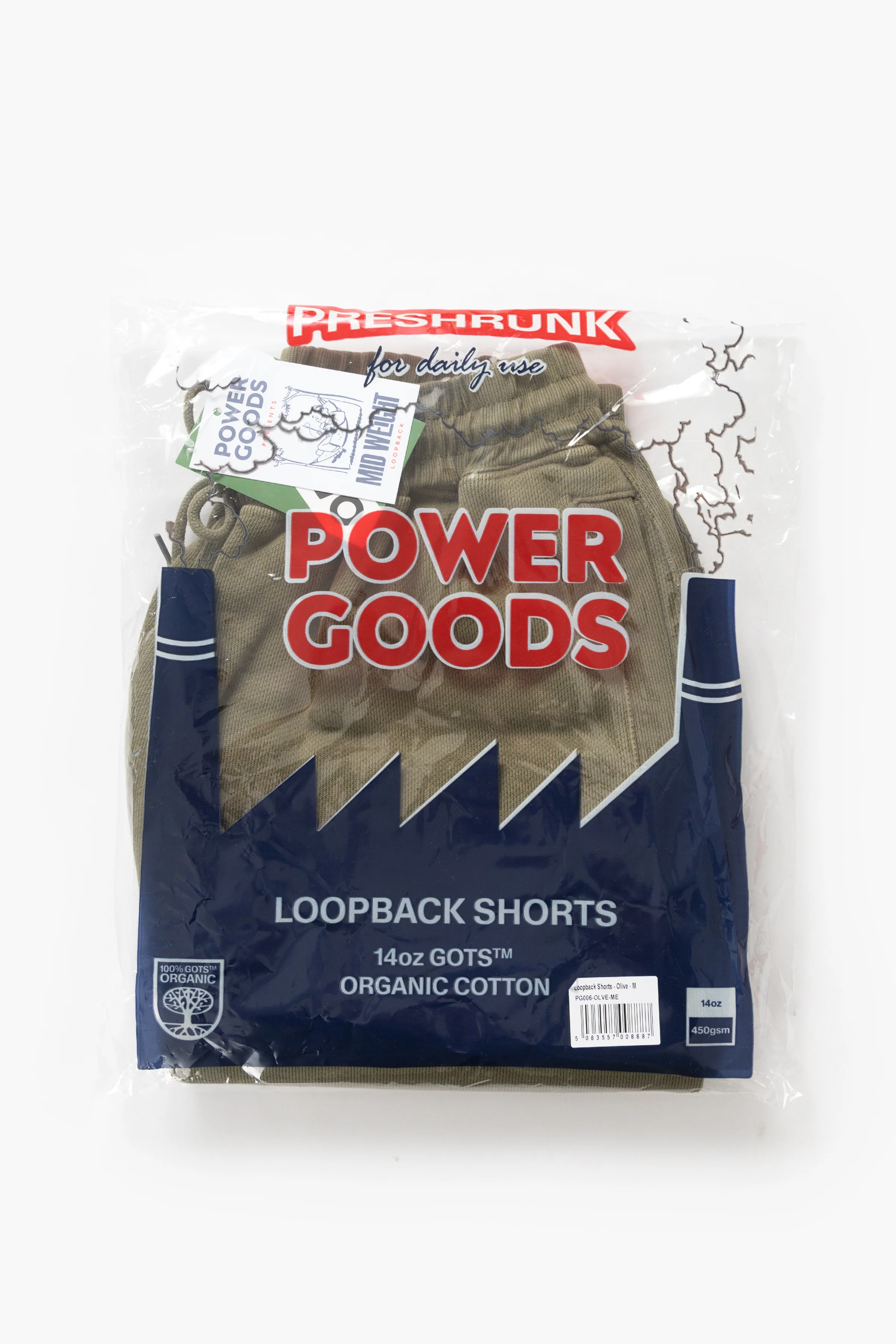 Power Goods - Loopback Sweat Shorts - Olive - Image 8