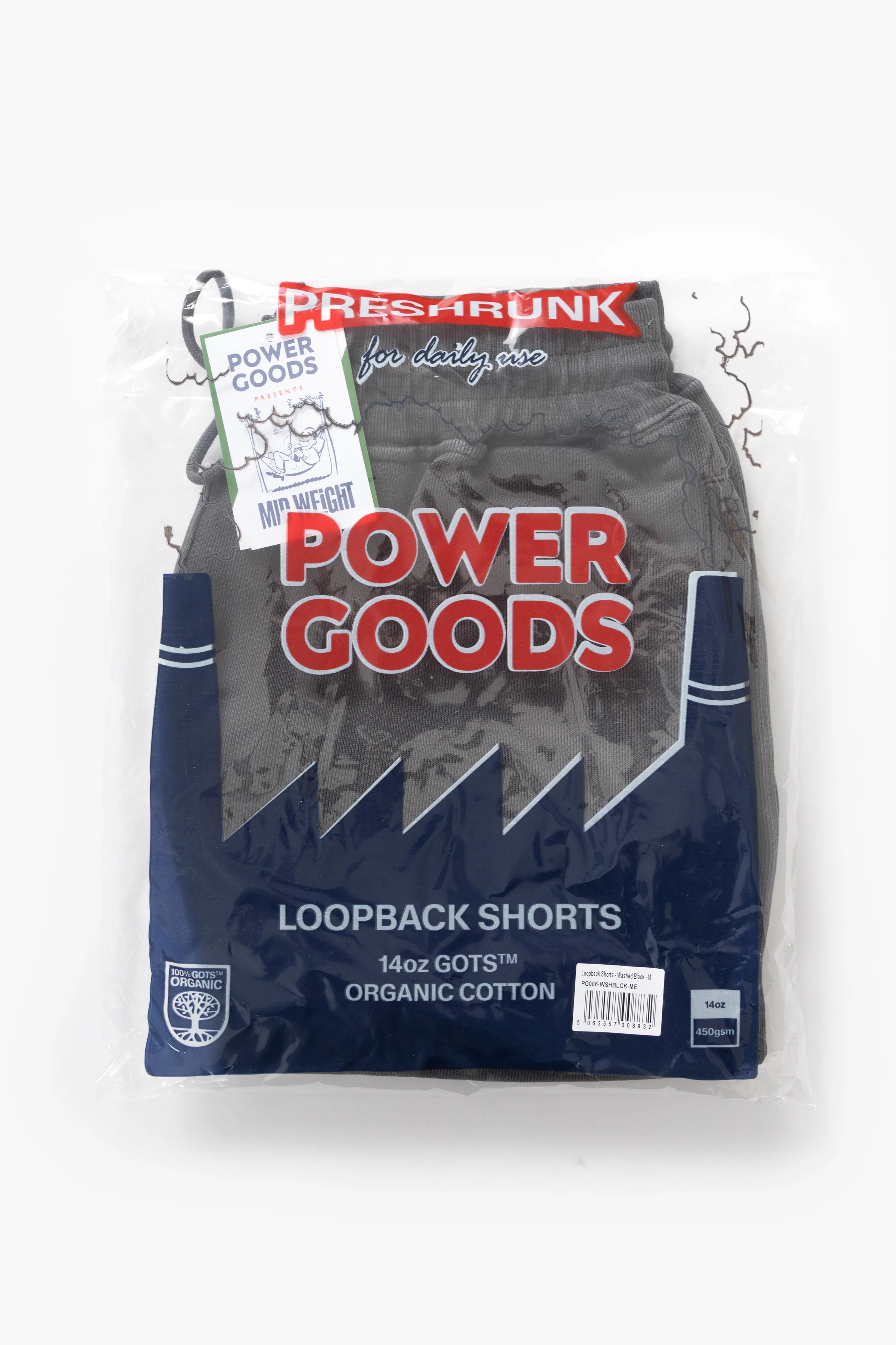 Power Goods - Loopback Sweat Shorts - Washed Black - Image 8