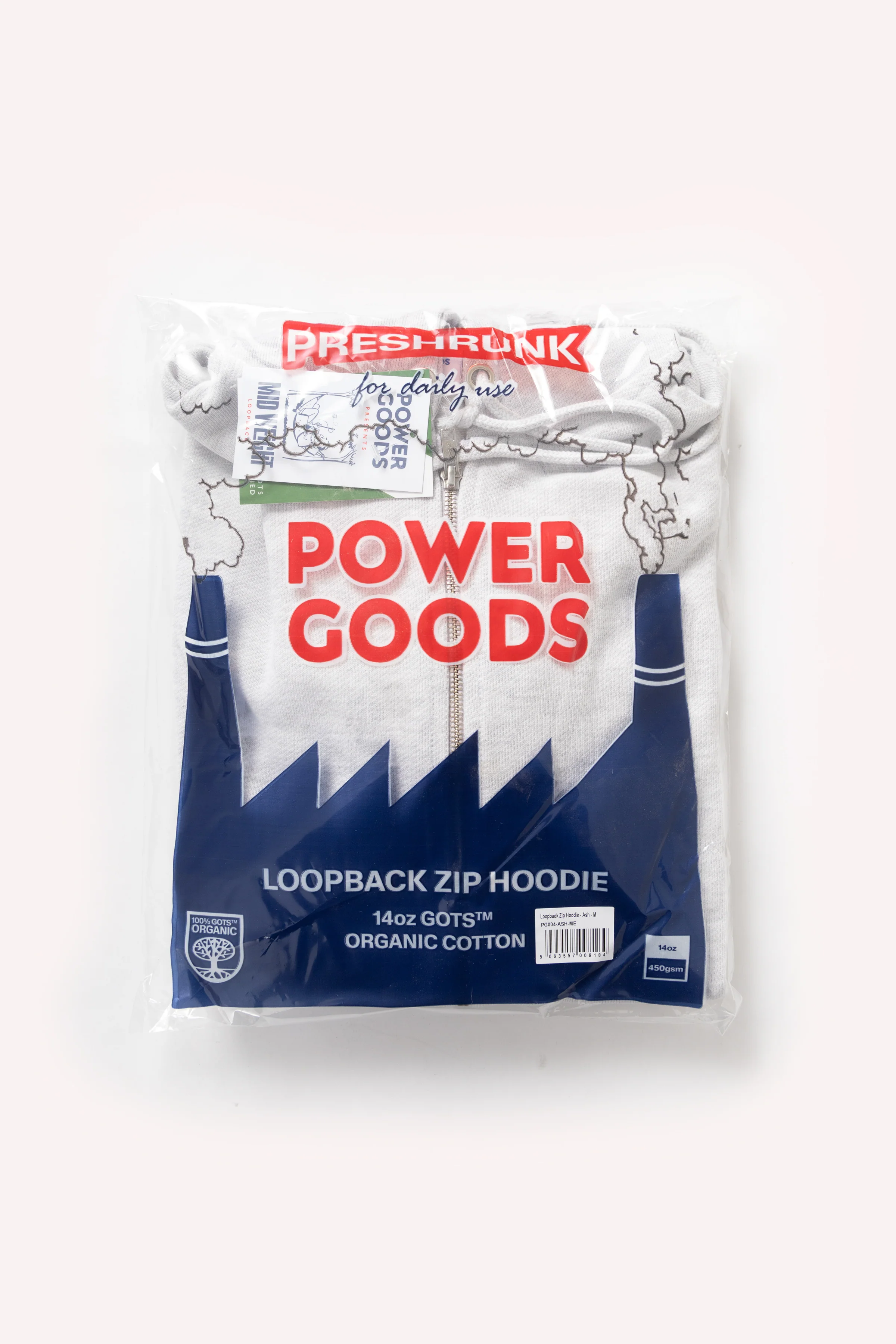 Power Goods - Loopback Zip Hoodie - Ash - Image 8