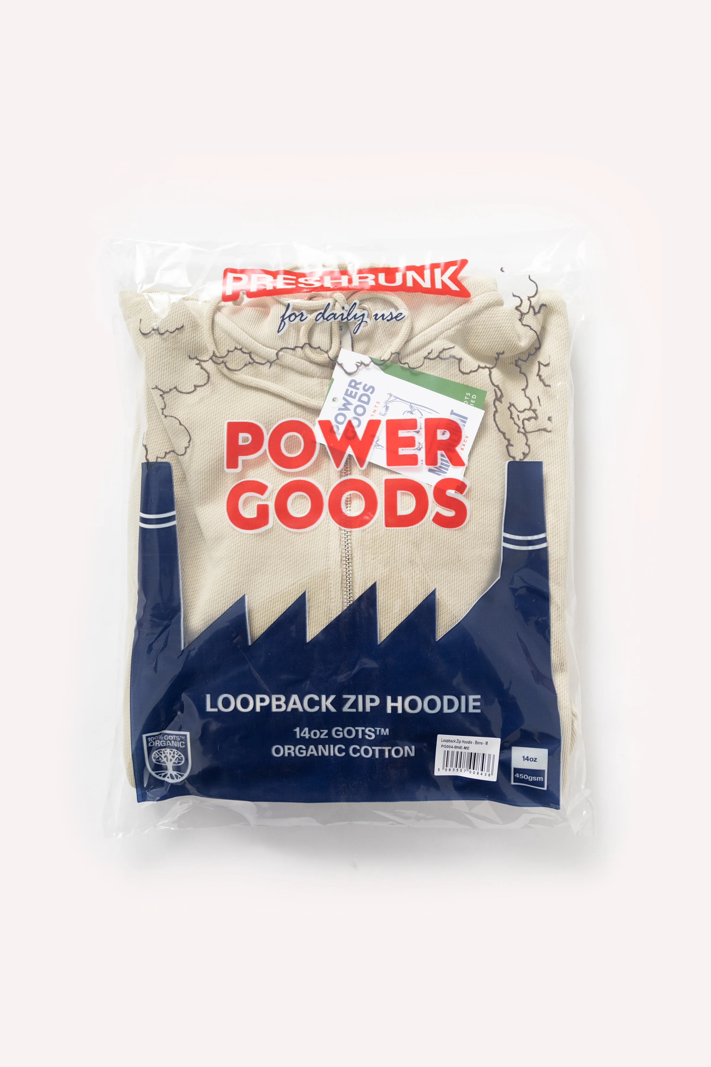 Power Goods - Loopback Zip Hoodie - Bone - Image 8