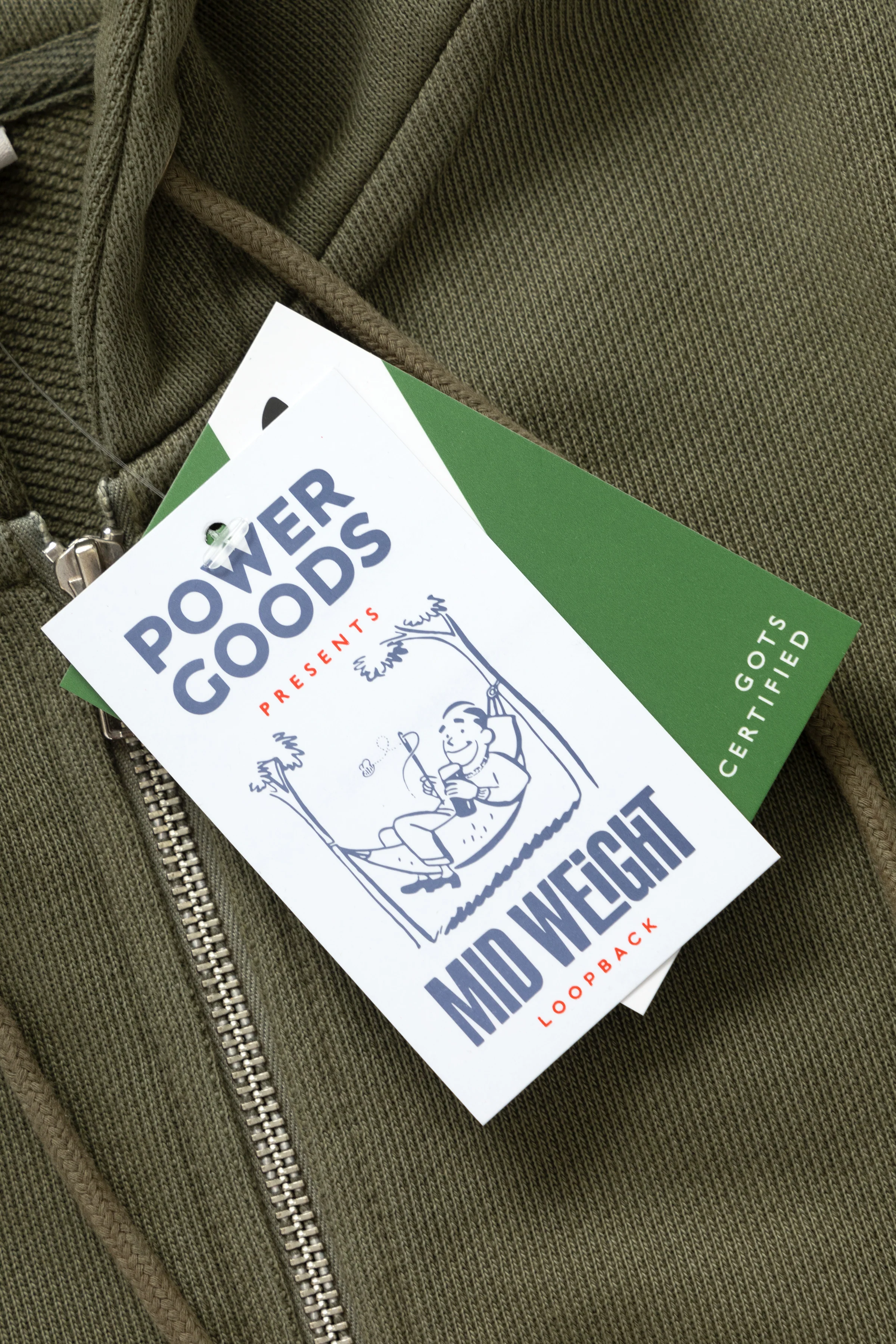Power Goods - Loopback Zip Hoodie - Olive - Image 2