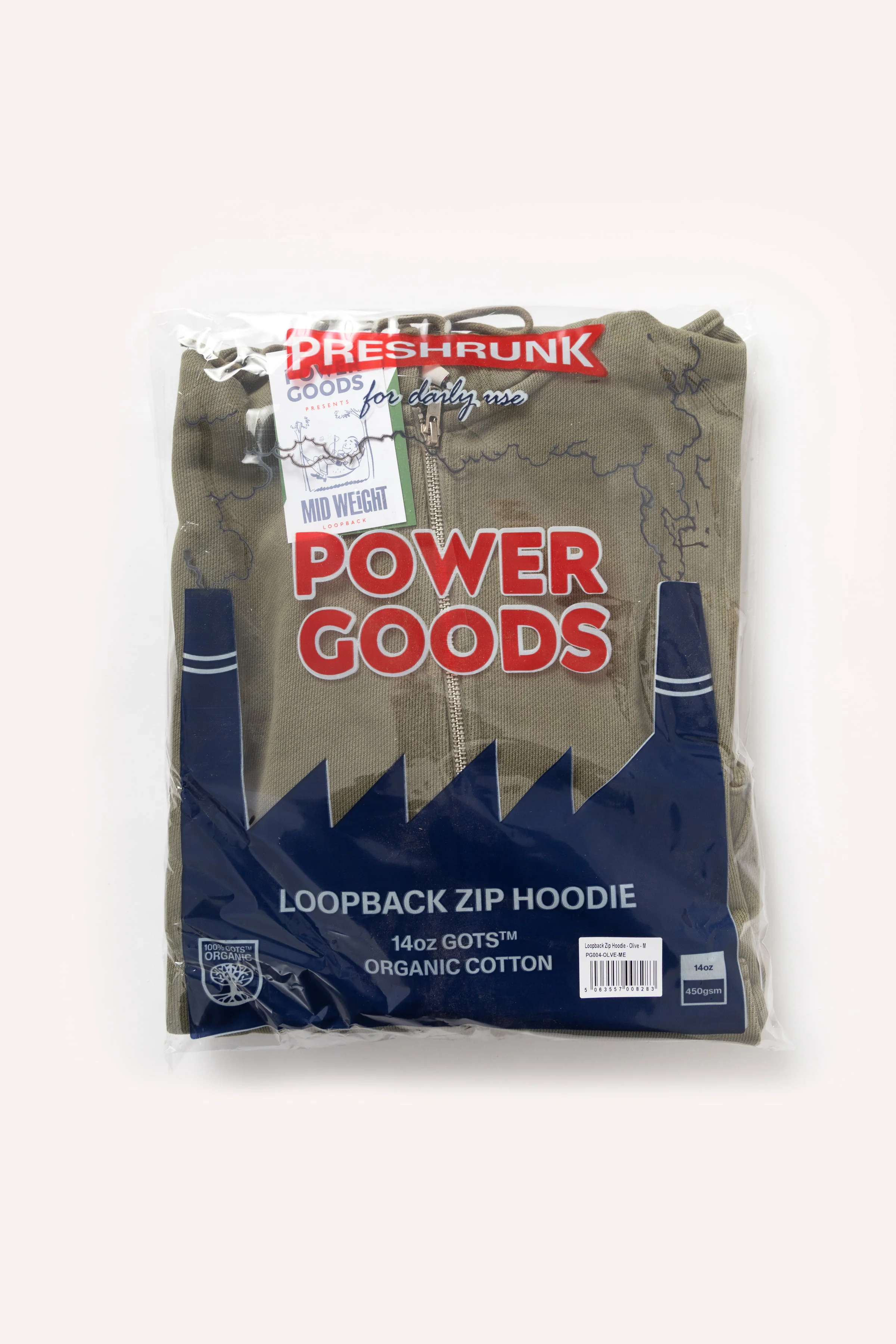 Power Goods - Loopback Zip Hoodie - Olive - Image 8