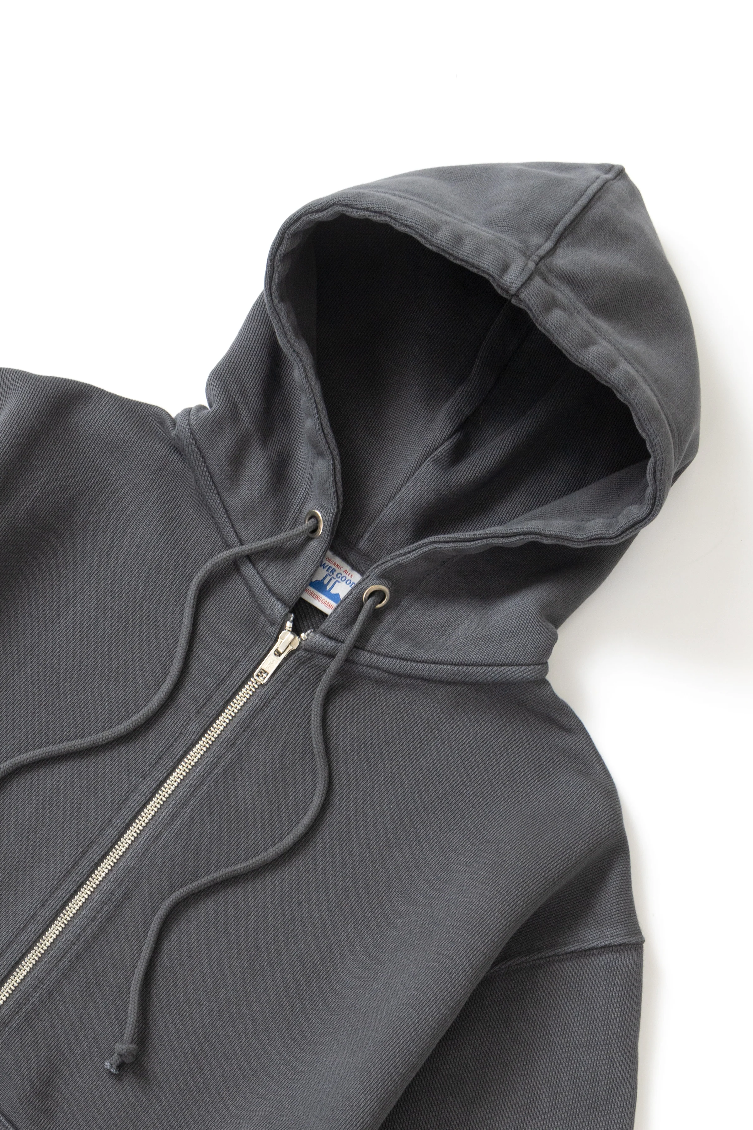 Power Goods - Loopback Zip Hoodie - Washed Black - Image 7