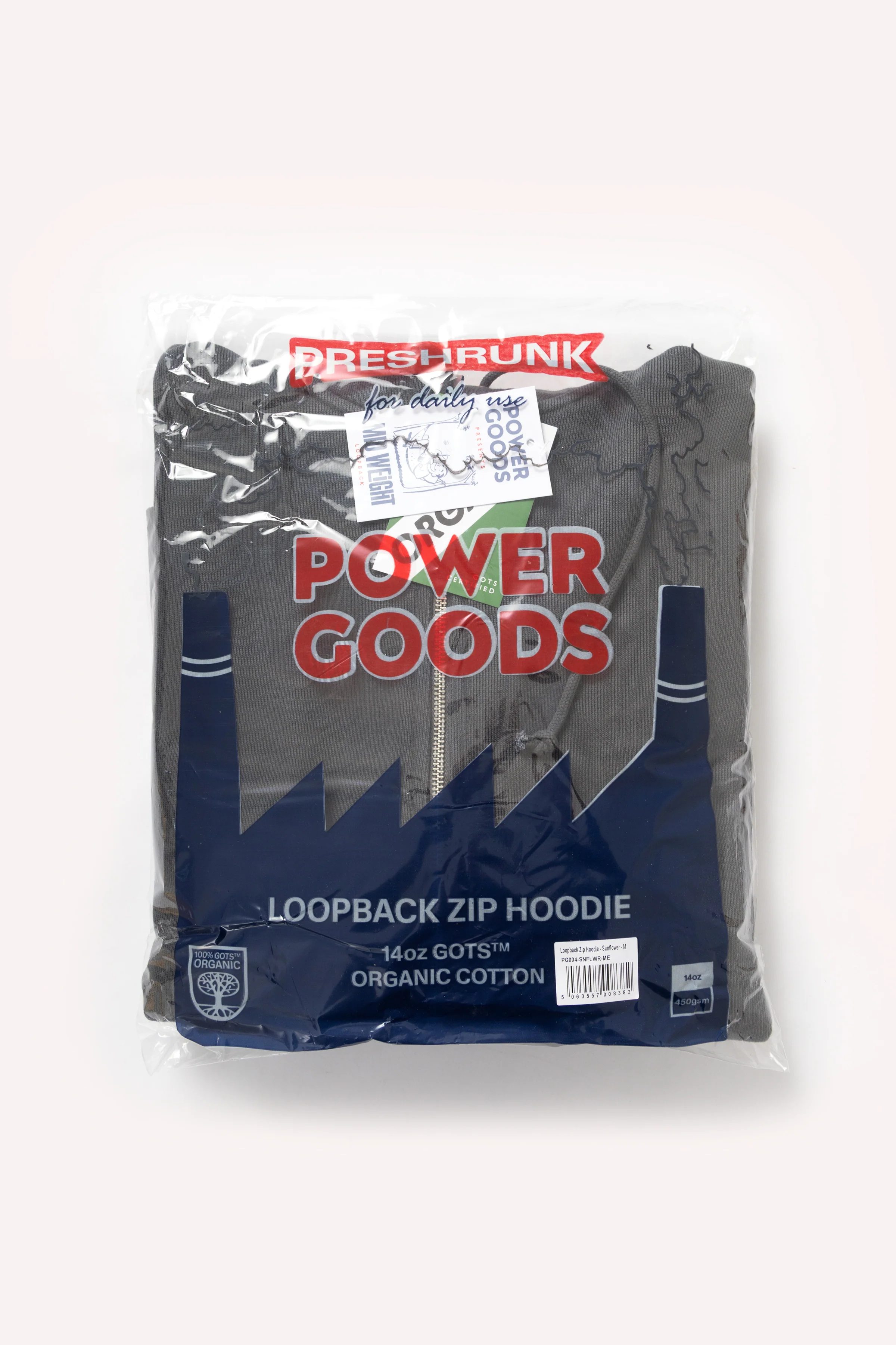 Power Goods - Loopback Zip Hoodie - Washed Black - Image 8