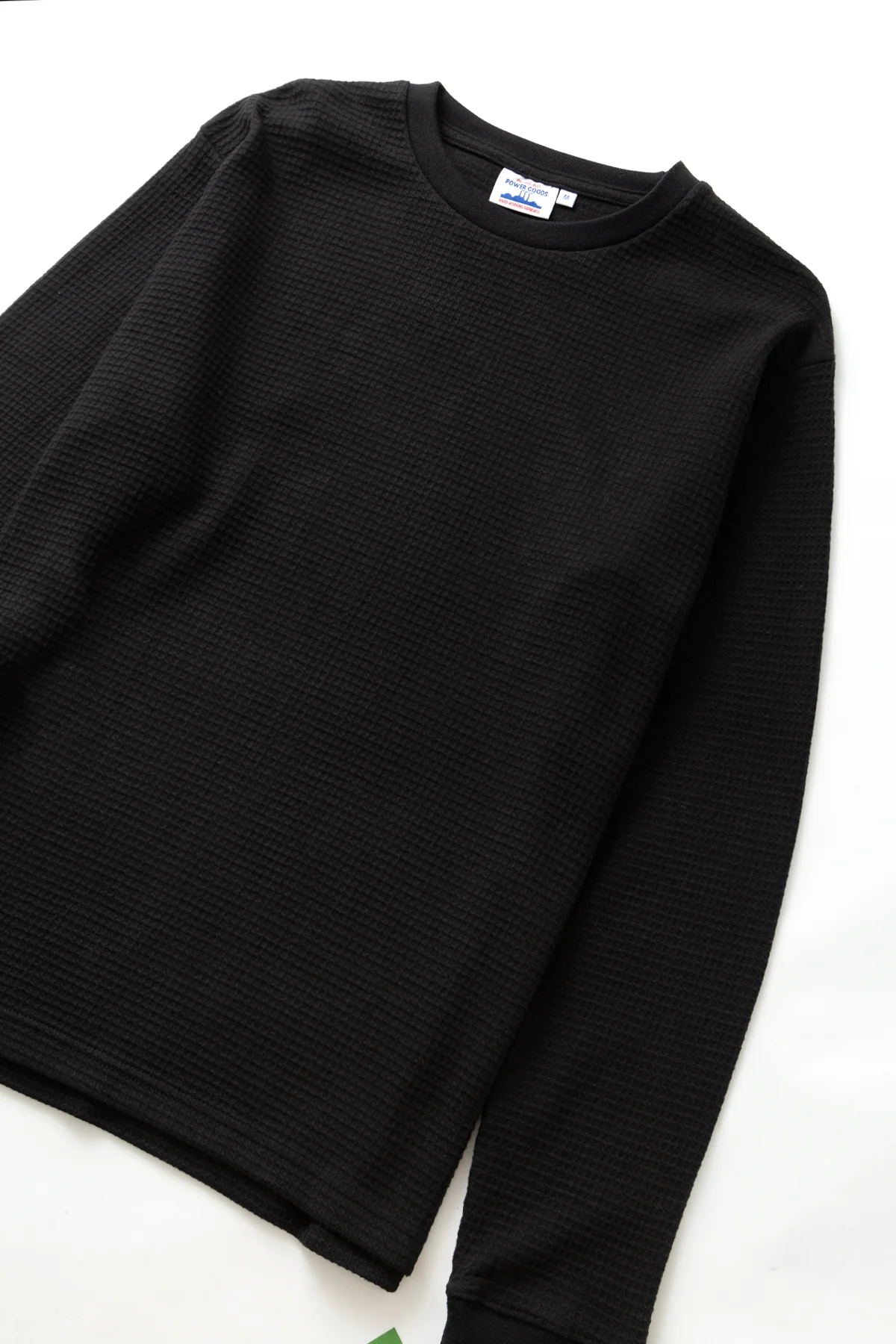 Power Goods - Thermal Waffle Long Sleeve Tee - Black - Image 2
