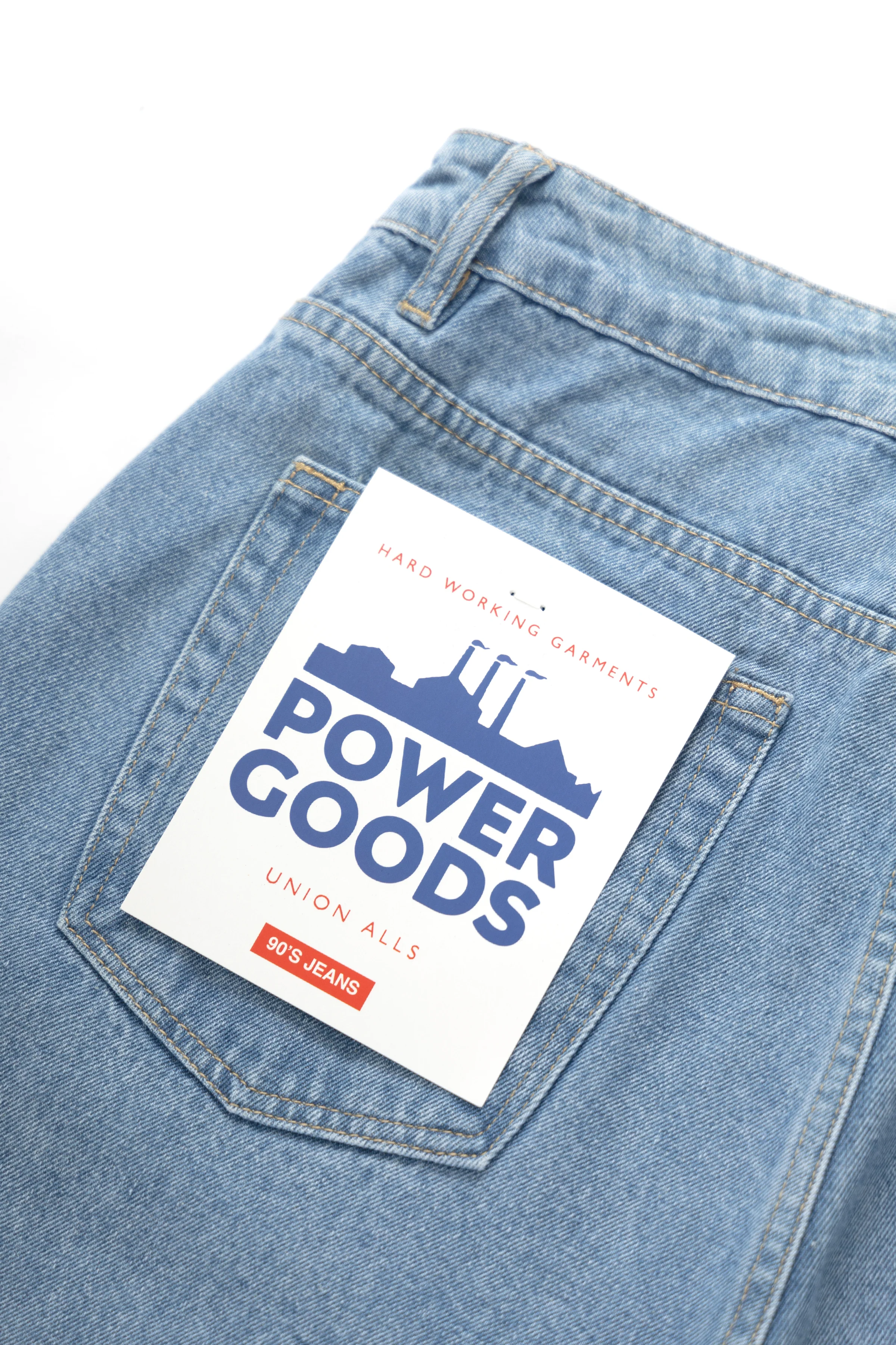 Power Goods - 90's Jeans - Washed Blue - Image 4