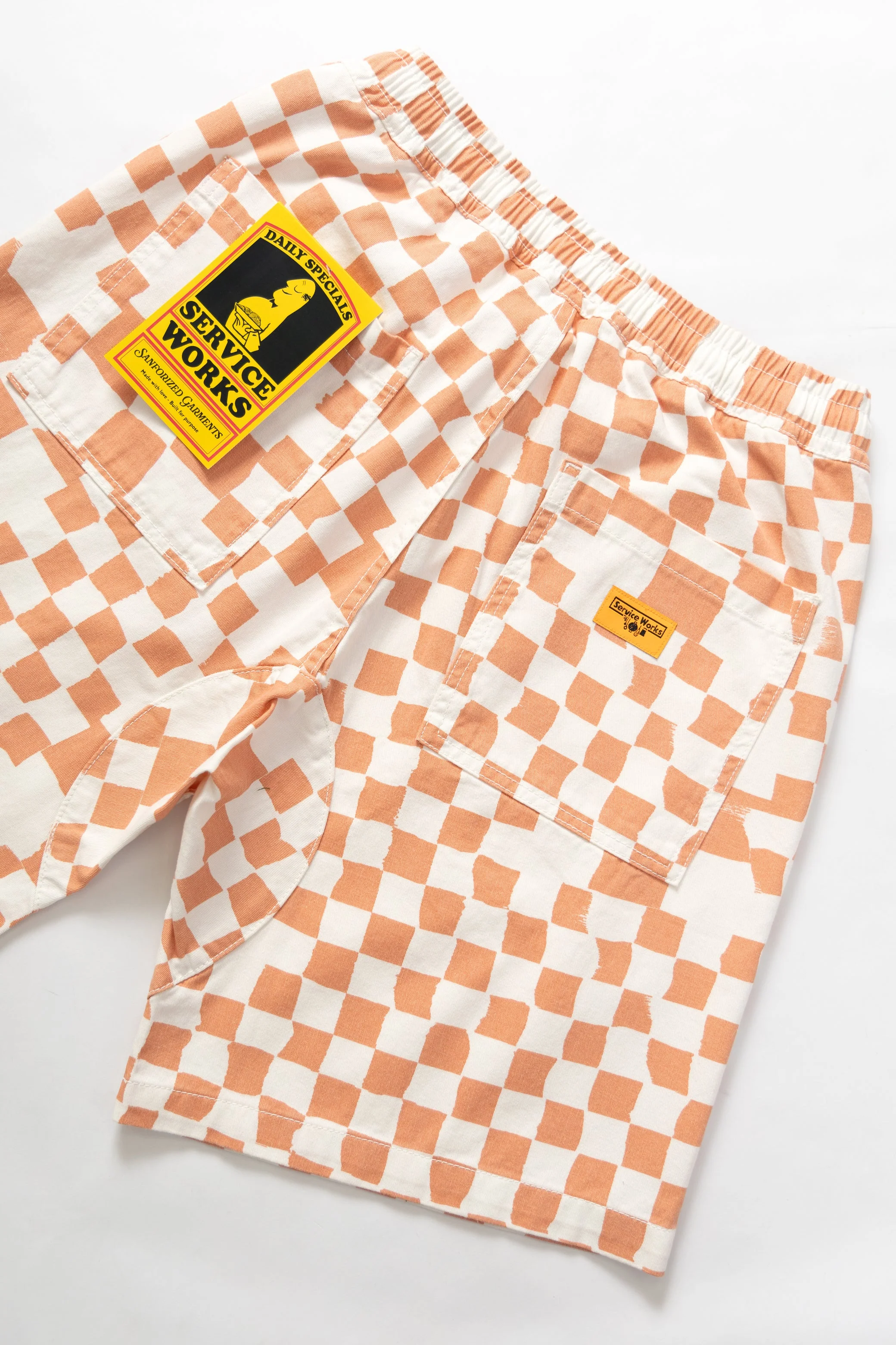 Service Works - Printed Chef Shorts - Salmon Checker - Image 4