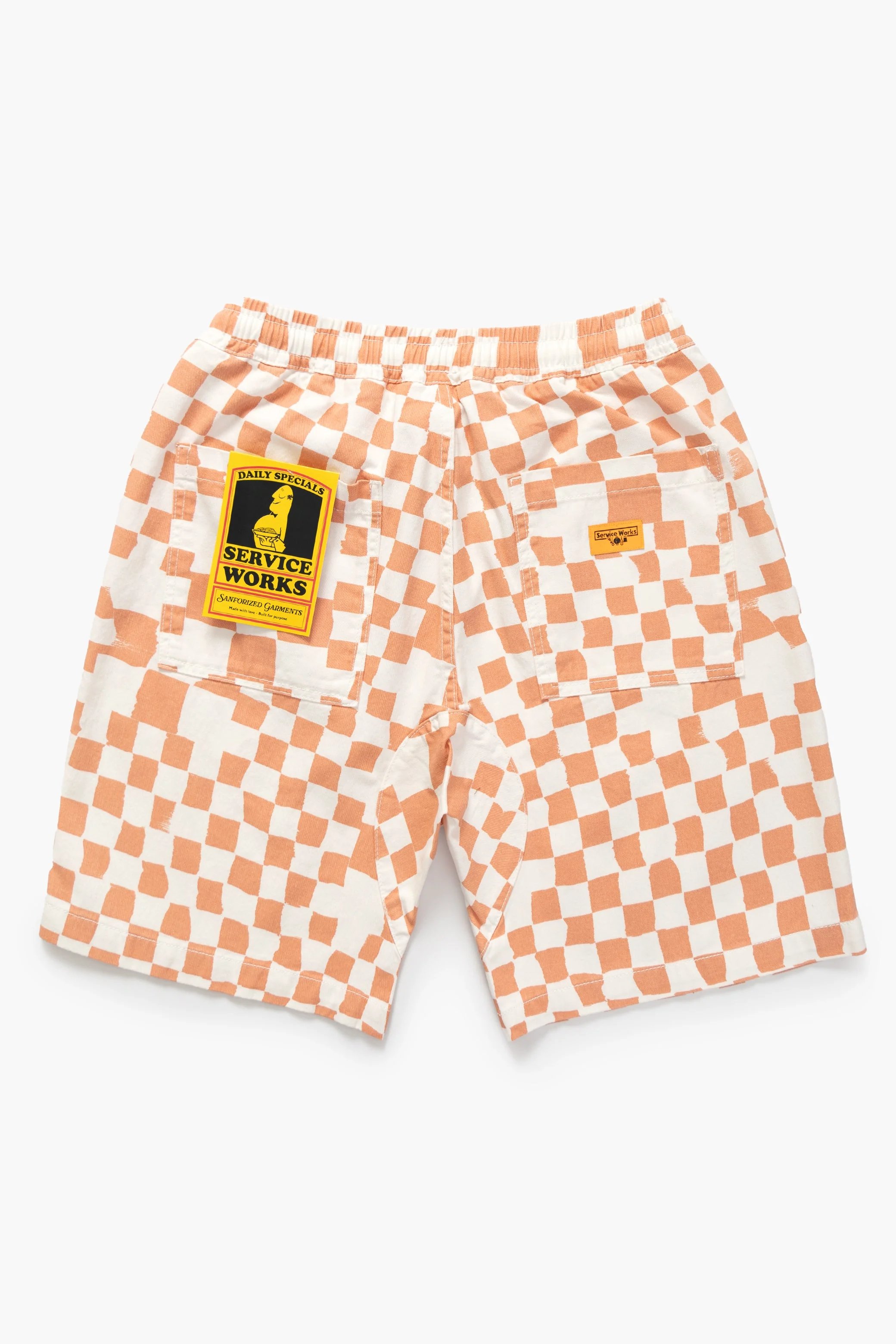 Service Works - Printed Chef Shorts - Salmon Checker - Image 6