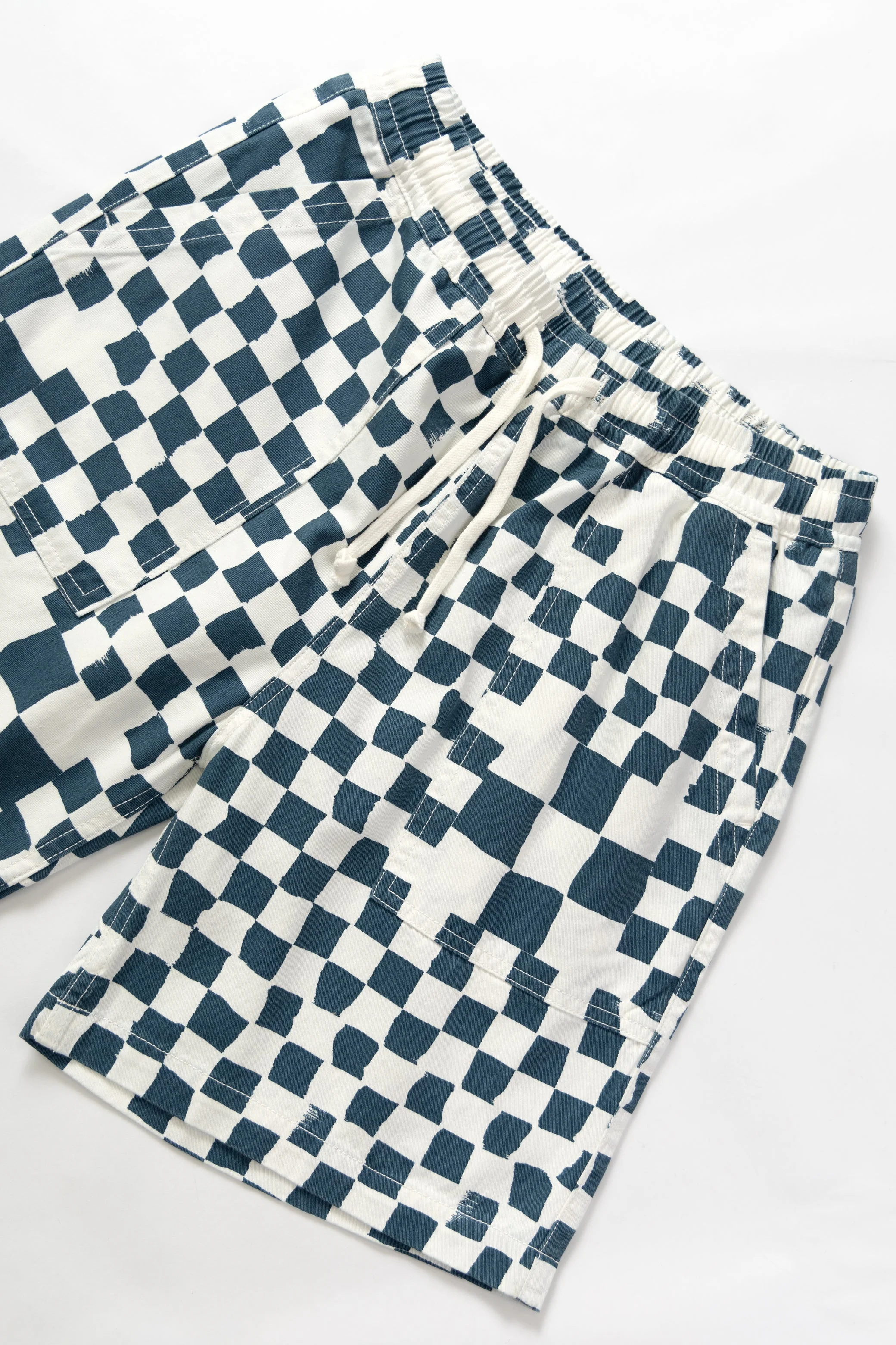 Service Works - Printed Chef Shorts - Teal Checker - Image 2