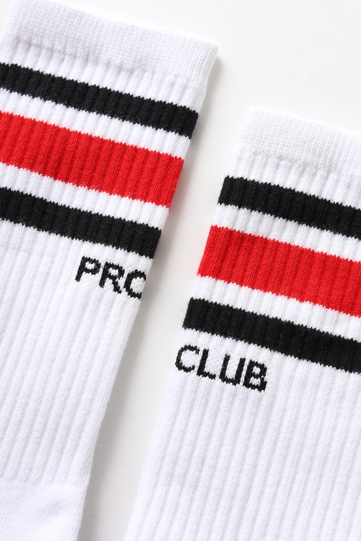 Pro Club - Striped Crew Socks - Red/Black - Image 5