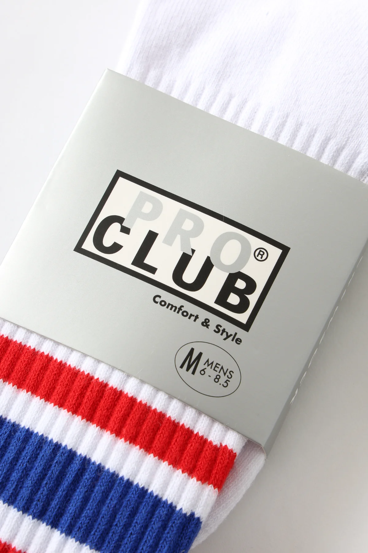Pro Club - Striped Crew Socks - Red/Blue - Image 3