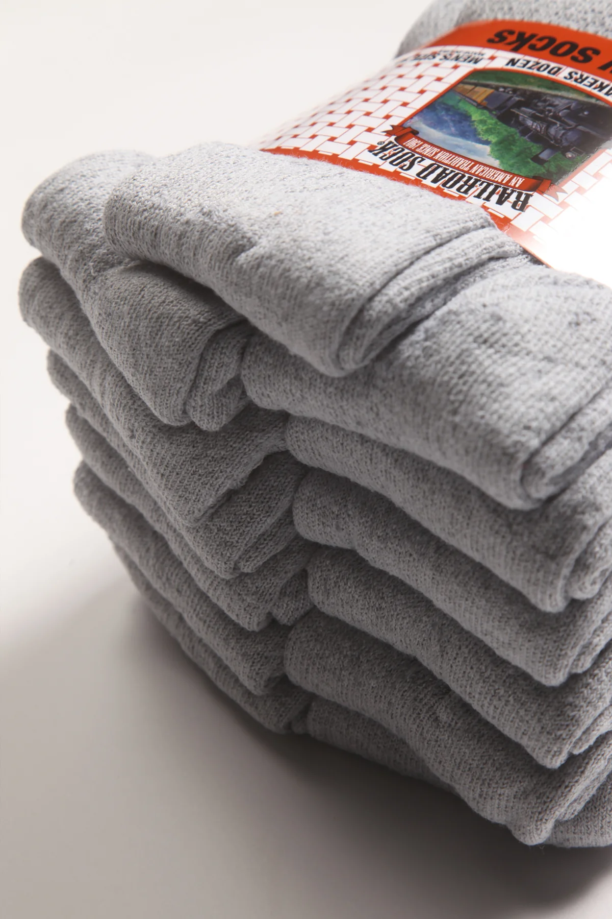 Railroad Sock - 13 Pack Crew Socks - Grey - Image 2